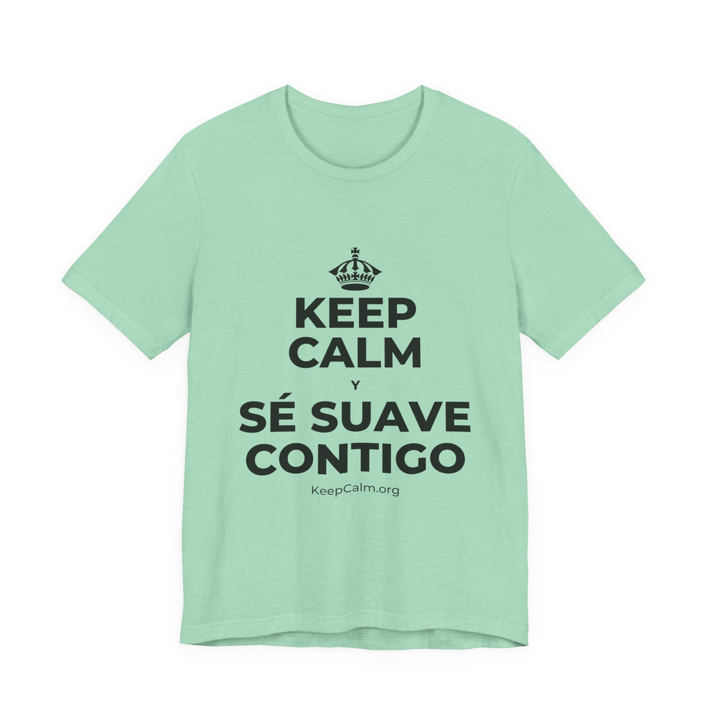 KEEP CALM Y SÉ SUAVE CONTIGO T-Shirt (Baby Blue–Silver)