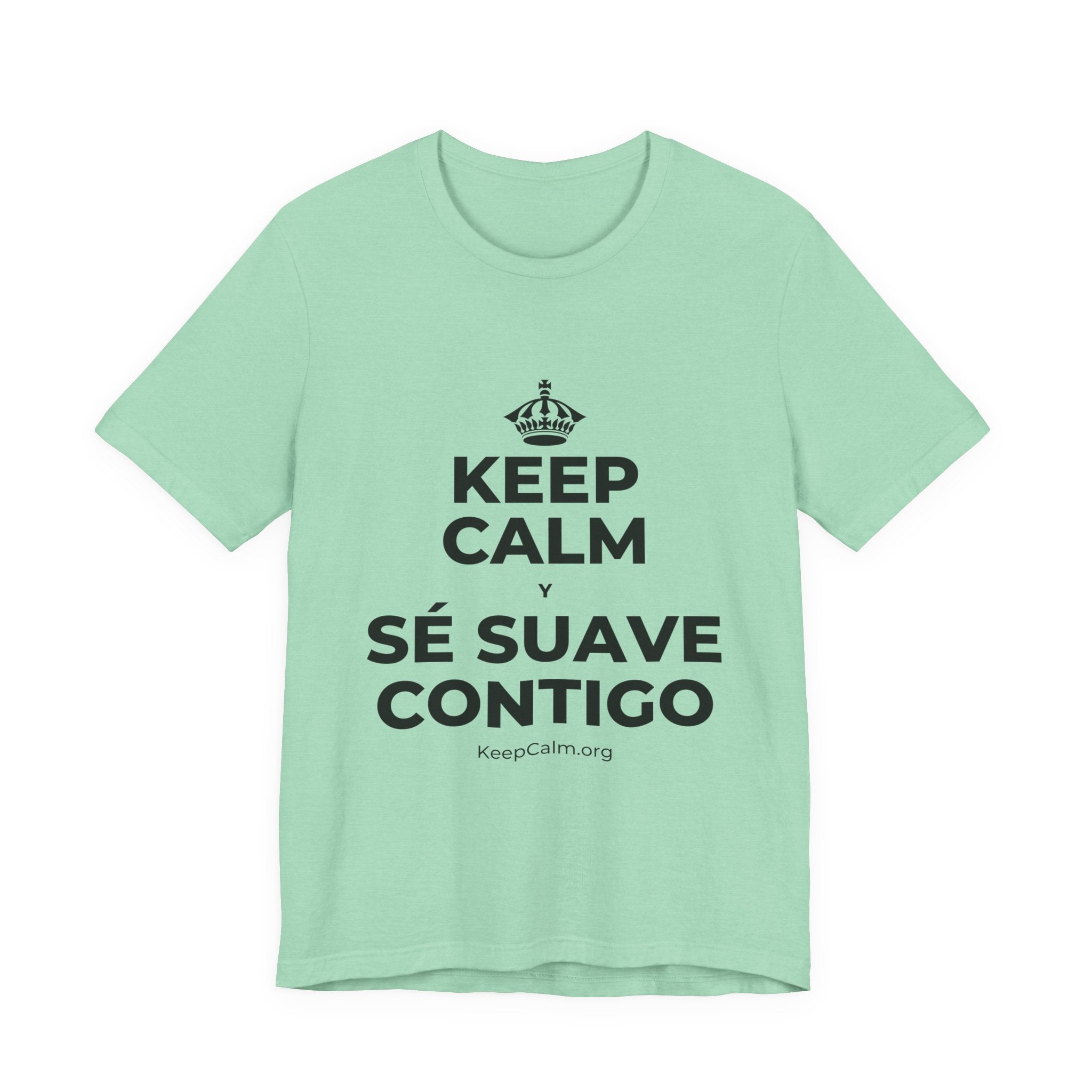 KEEP CALM Y SÉ SUAVE CONTIGO T-Shirt (Baby Blue–Silver)