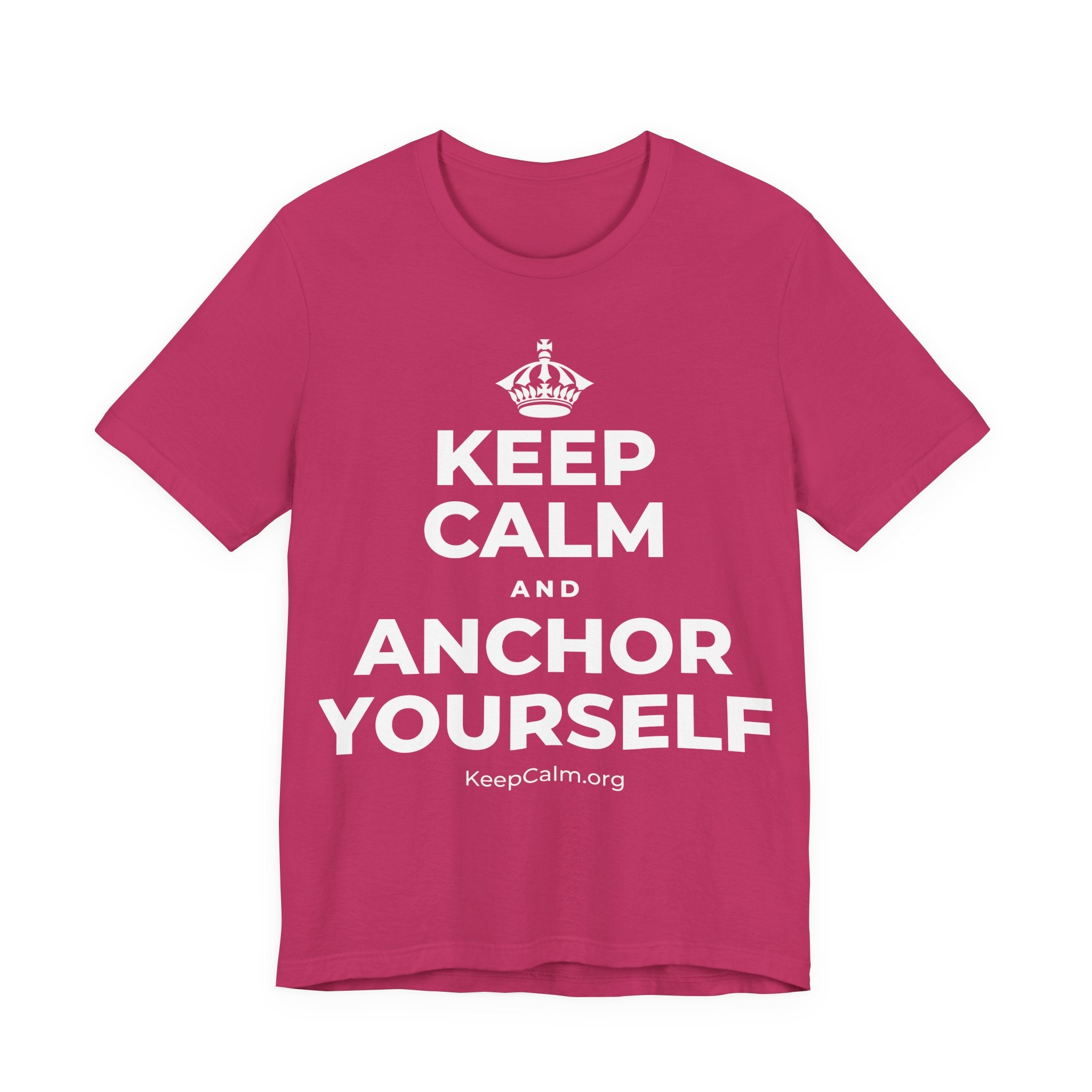 KEEP CALM AND ANCHOR YOURSELF T-Shirt (Baby Blue–Silver)