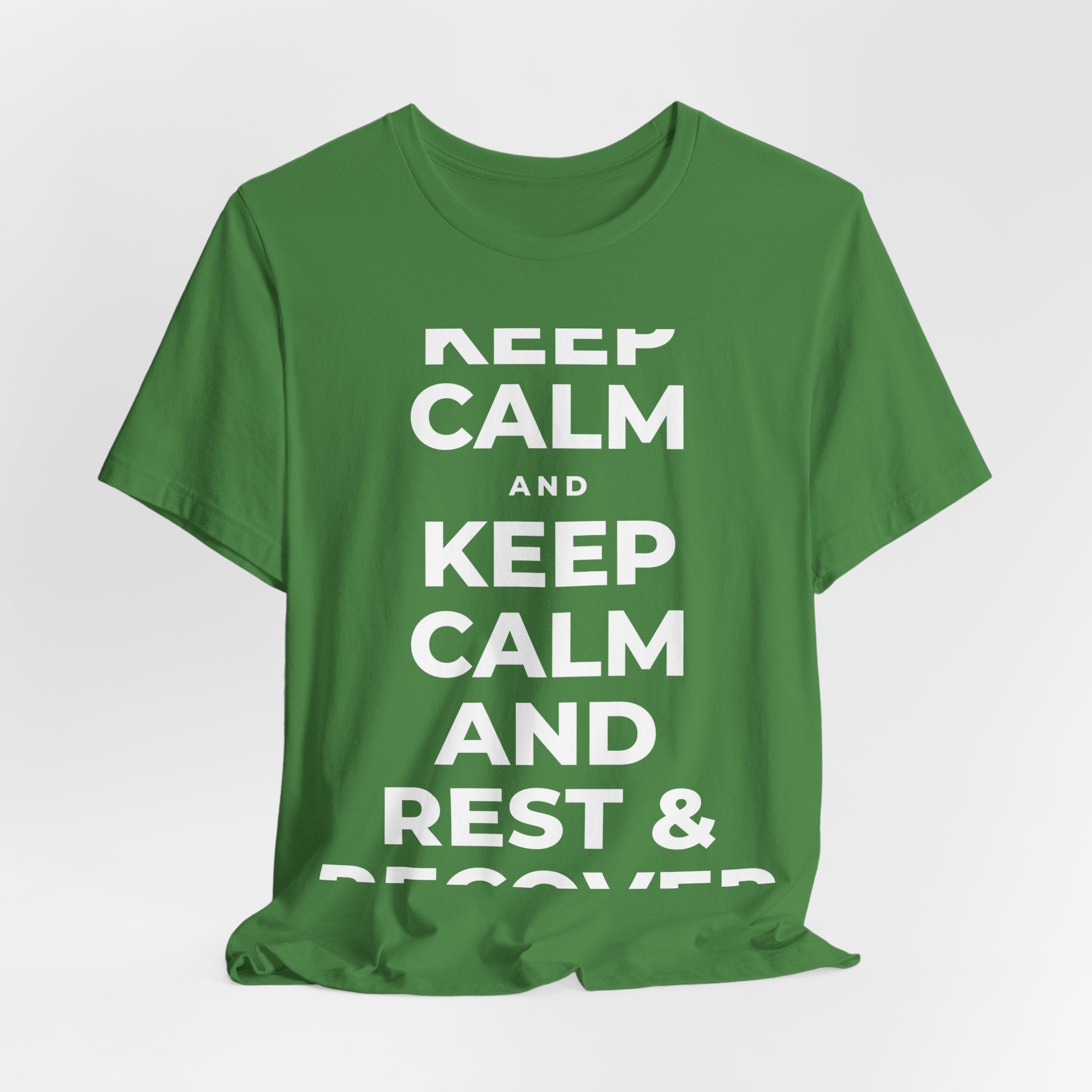 KEEP CALM AND REST & RECOVER T-Shirt (Baby Blue–Silver)
