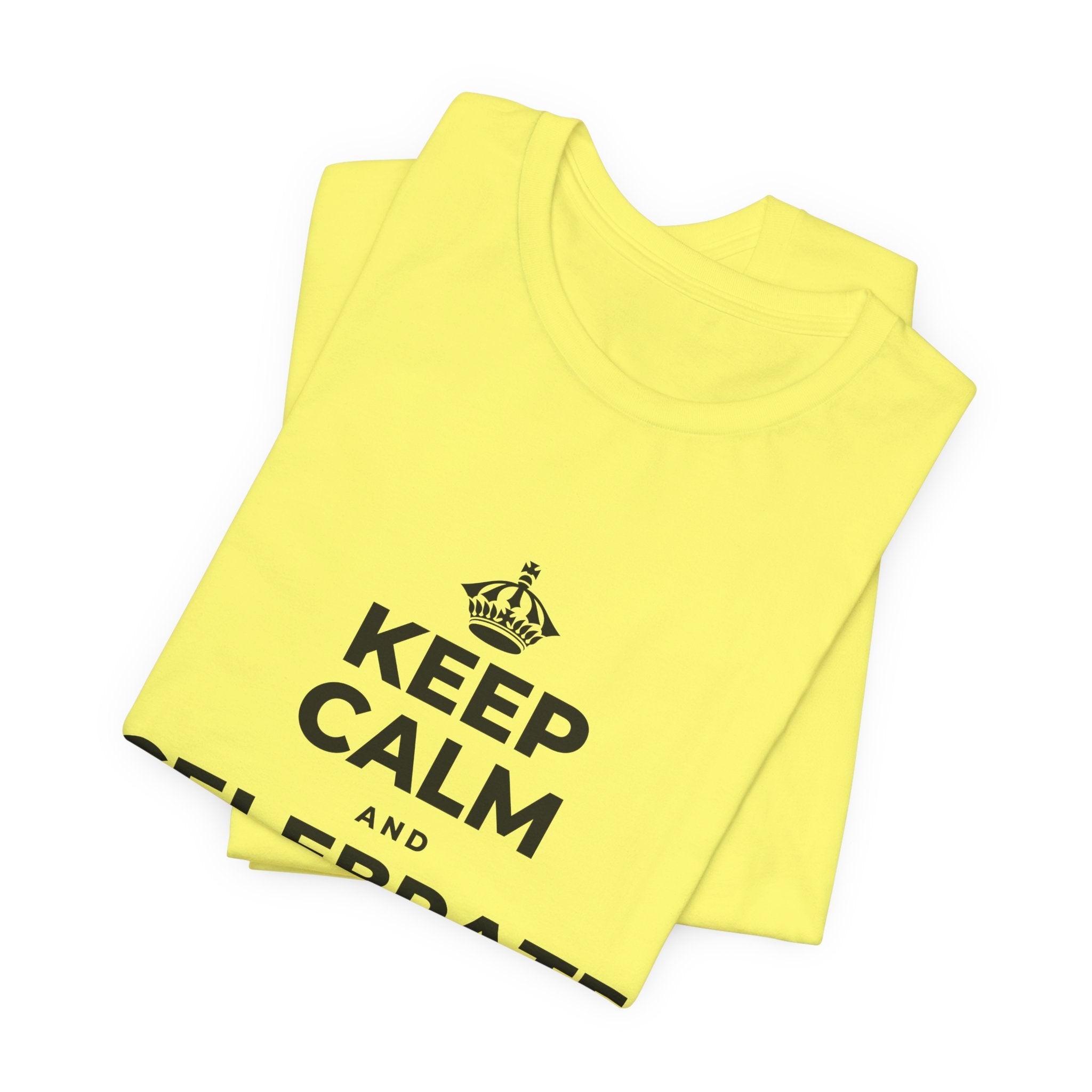 KEEP CALM AND CELEBRATE THE SMALL STUFF T-Shirt (Soft Cream–Heather Mauve)
