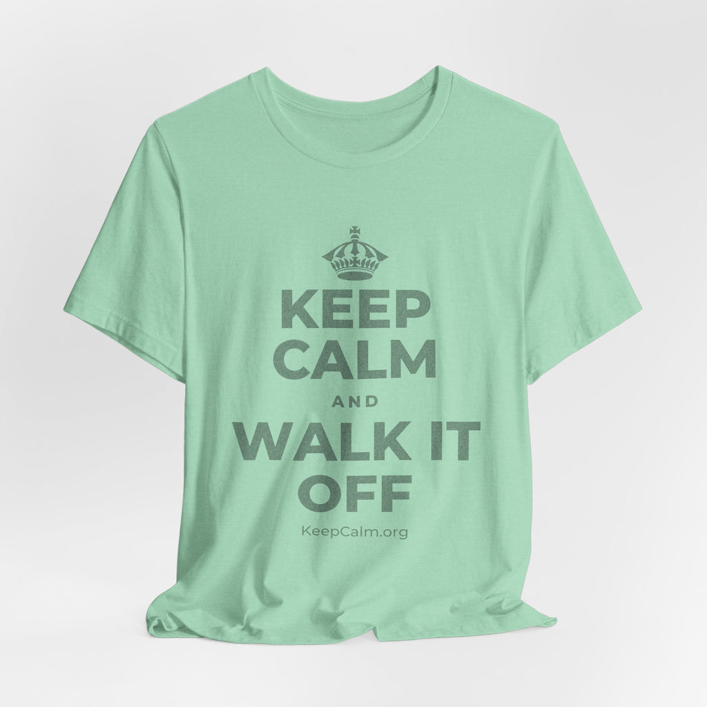 KEEP CALM AND WALK IT OFF T-Shirt (Baby Blue–Silver)
