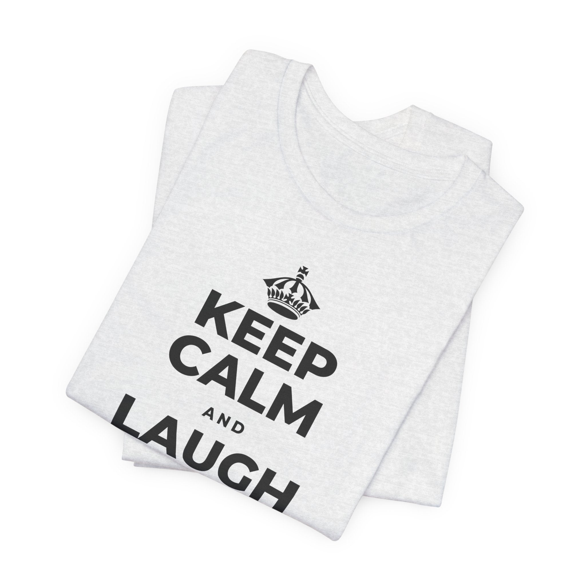 KEEP CALM AND LAUGH TILL IT'S BETTER T-Shirt (Soft Cream–Heather Mauve)