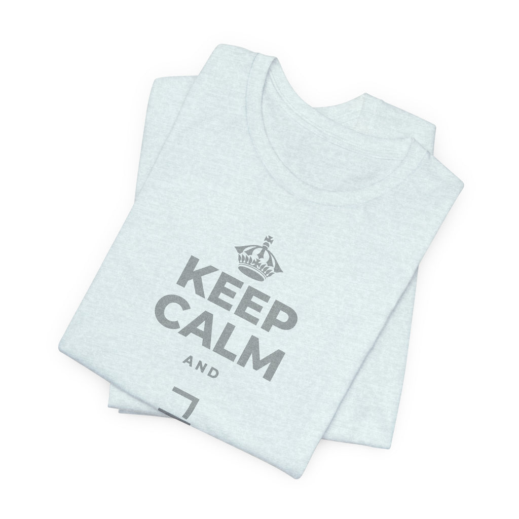 KEEP CALM AND 그 질문을 해요 T-Shirt (Soft Cream–Heather Mauve)