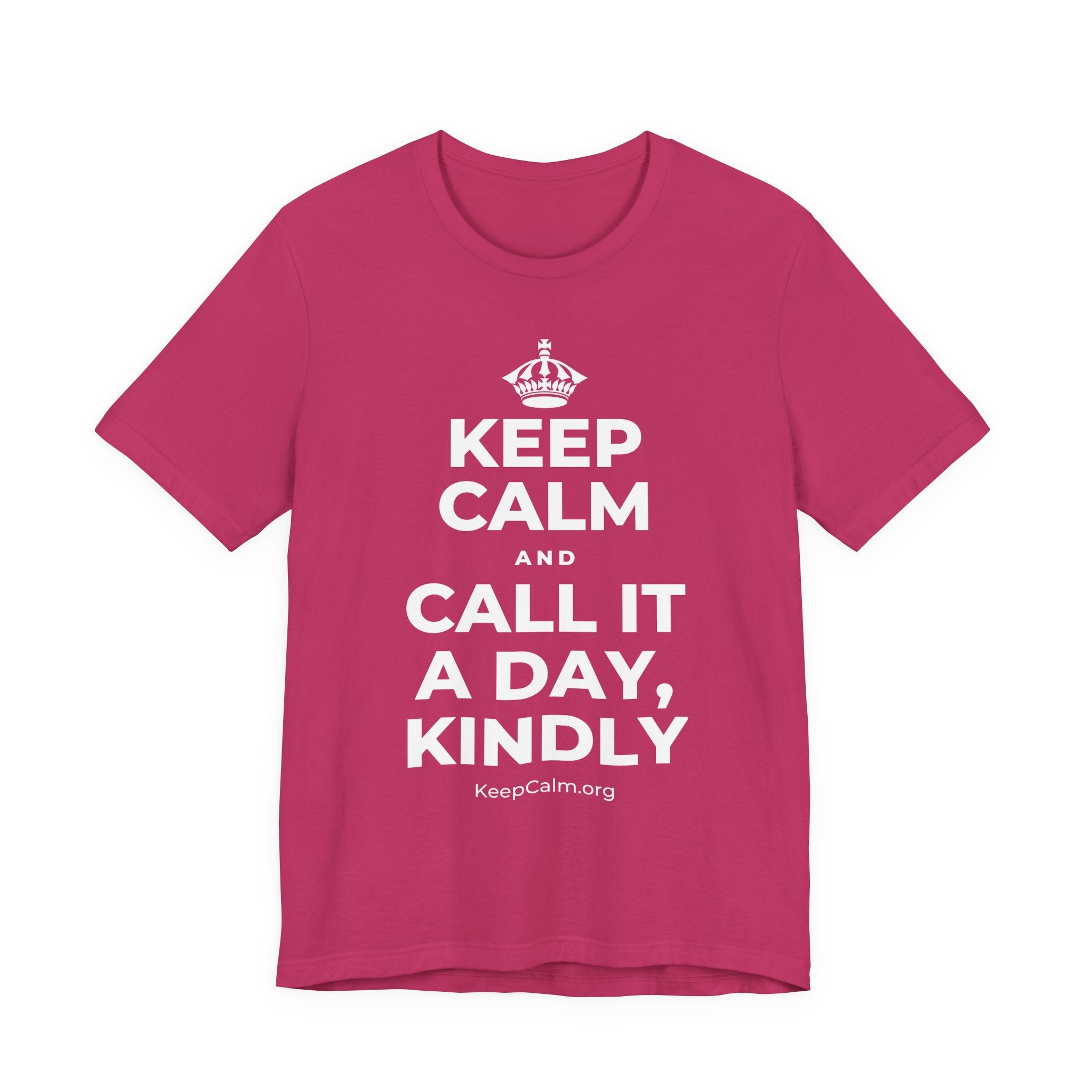 KEEP CALM AND CALL IT A DAY, KINDLY T-Shirt (Baby Blue–Silver)