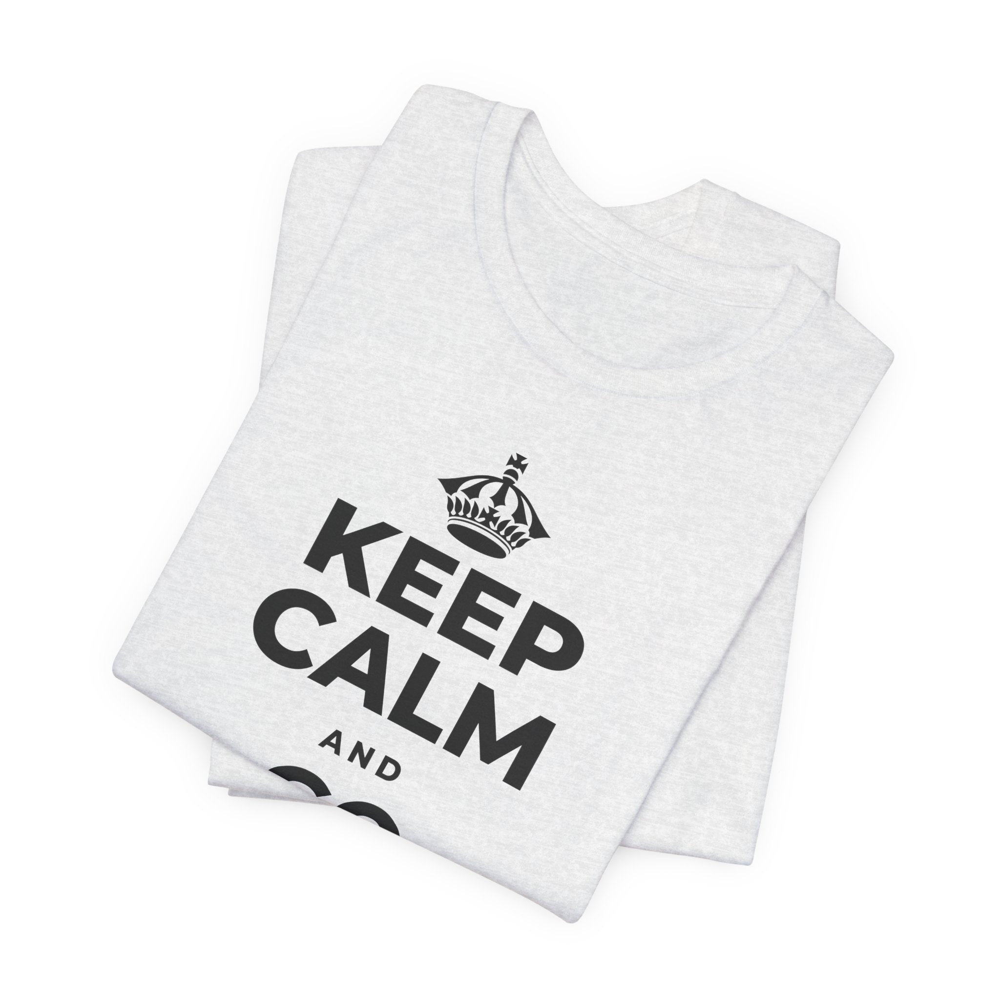 KEEP CALM AND GO FOR IT T-Shirt (Soft Cream–Heather Mauve)