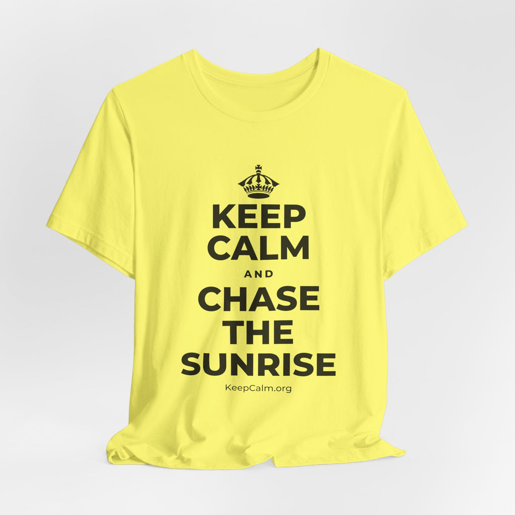 KEEP CALM AND CHASE THE SUNRISE T-Shirt (Soft Cream–Heather Mauve)