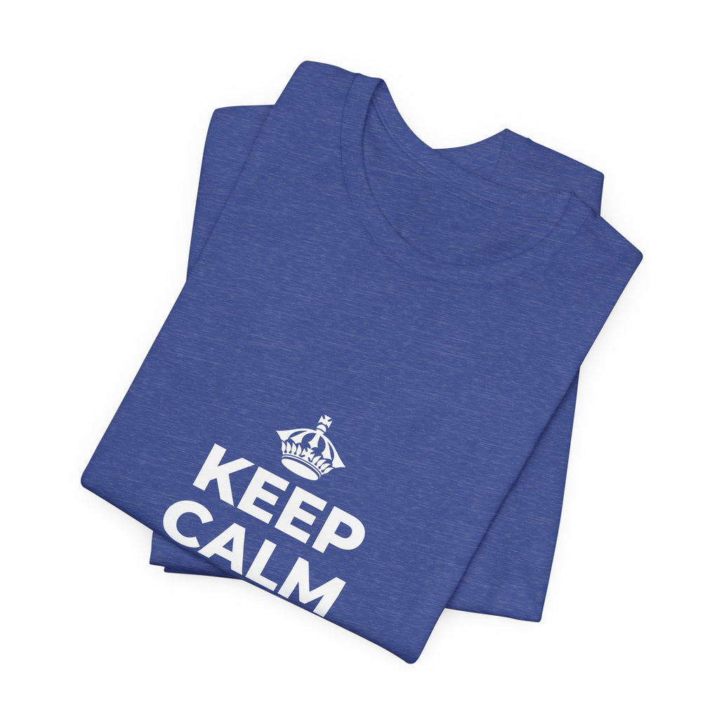 KEEP CALM AND UNCLENCH T-Shirt (Baby Blue–Silver)