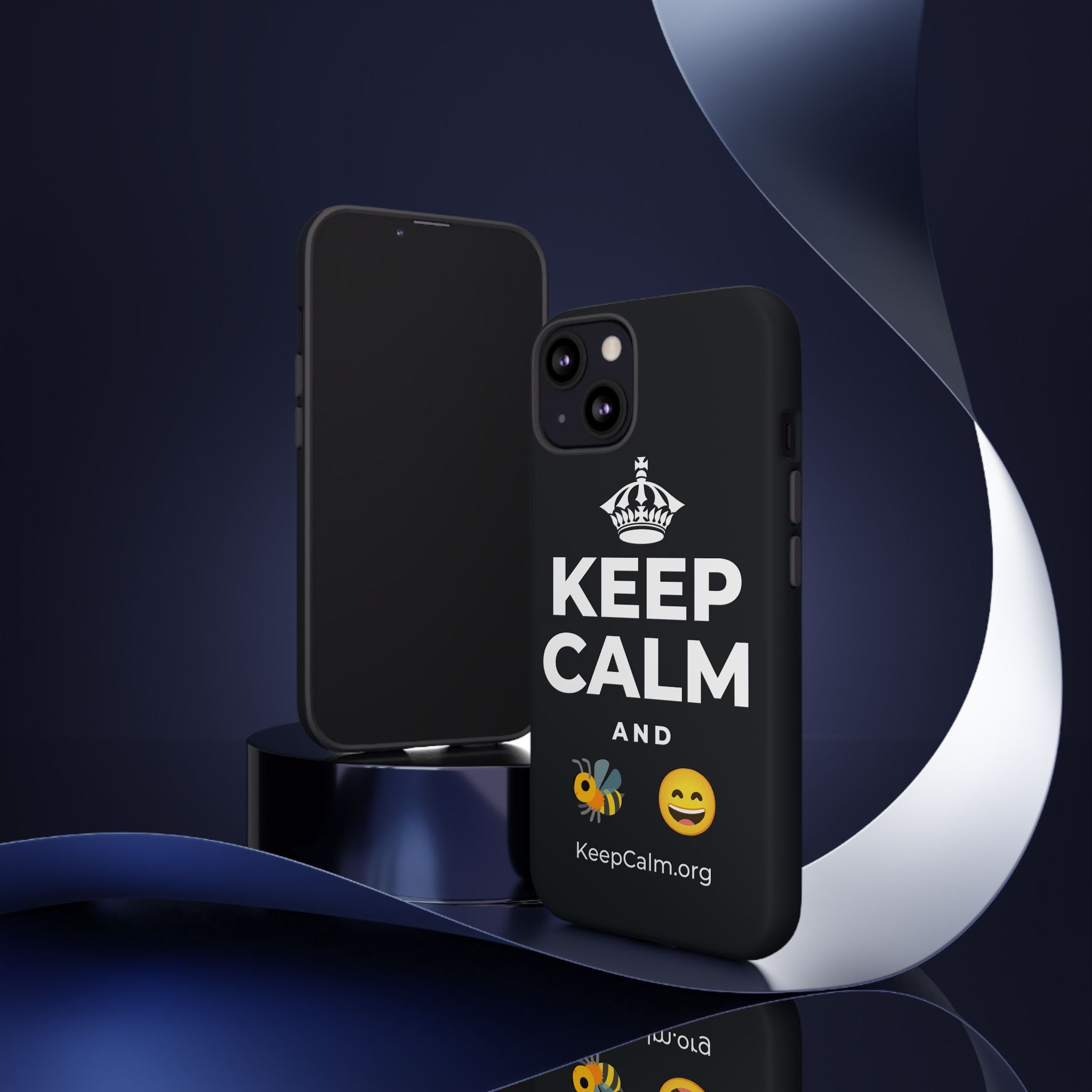 KEEP CALM AND 🐝 😄 Phone Case (Dark)