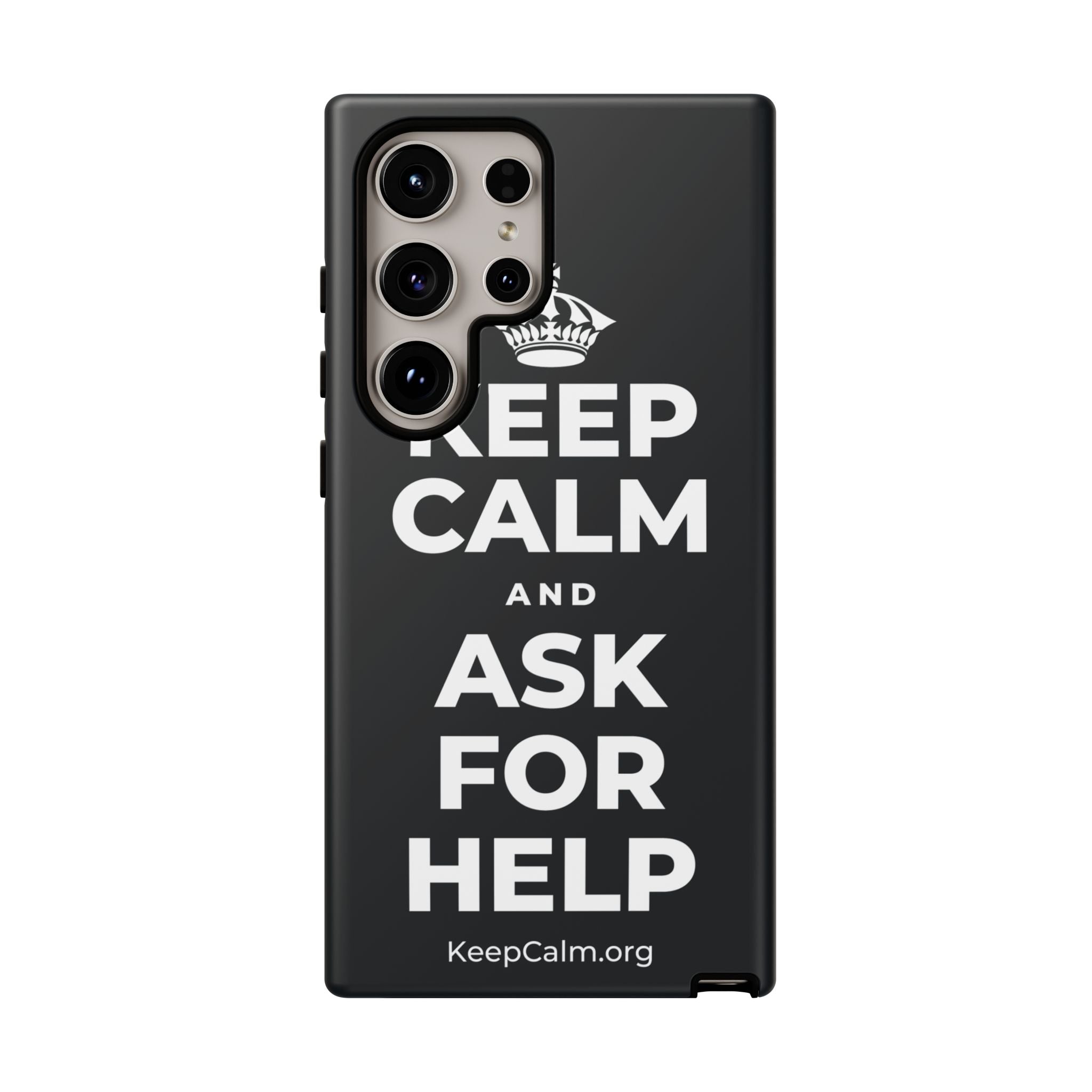 KEEP CALM AND ASK FOR HELP Phone Case (Dark)