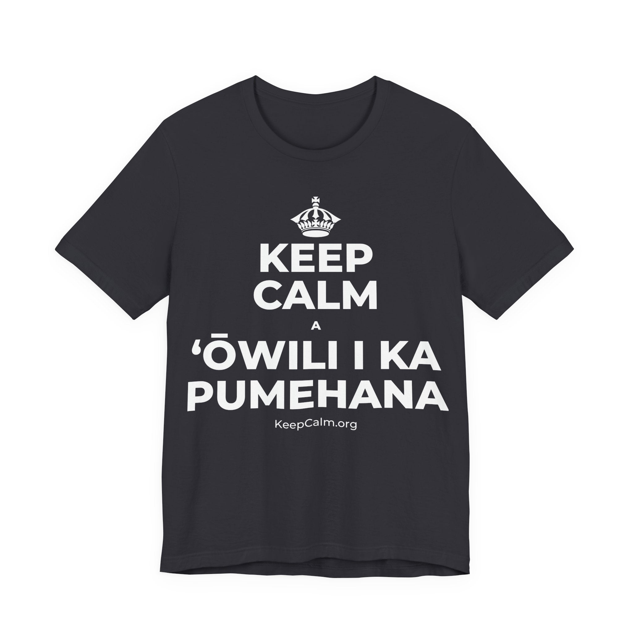 KEEP CALM A ʻŌWILI I KA PUMEHANA T-Shirt (Baby Blue–Silver)
