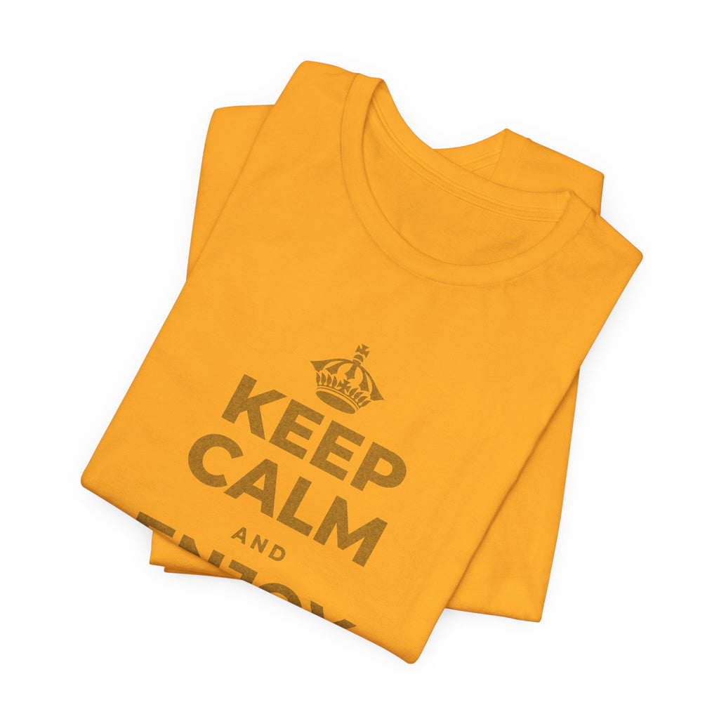 KEEP CALM AND ENJOY YOUR OWN DAY T-Shirt (Baby Blue–Silver)