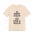 KEEP CALM AND GO FOR A WALK T-Shirt (Soft Cream–Heather Mauve)