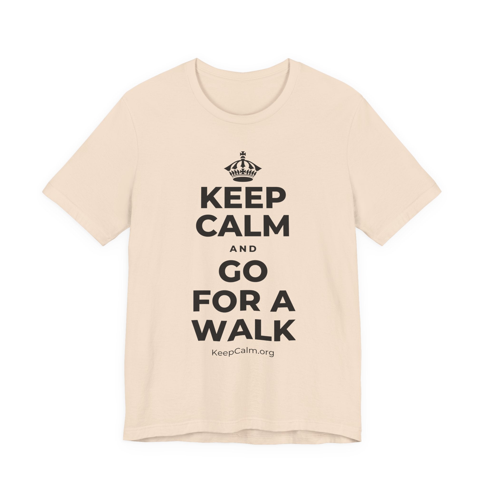 KEEP CALM AND GO FOR A WALK T-Shirt (Soft Cream–Heather Mauve)