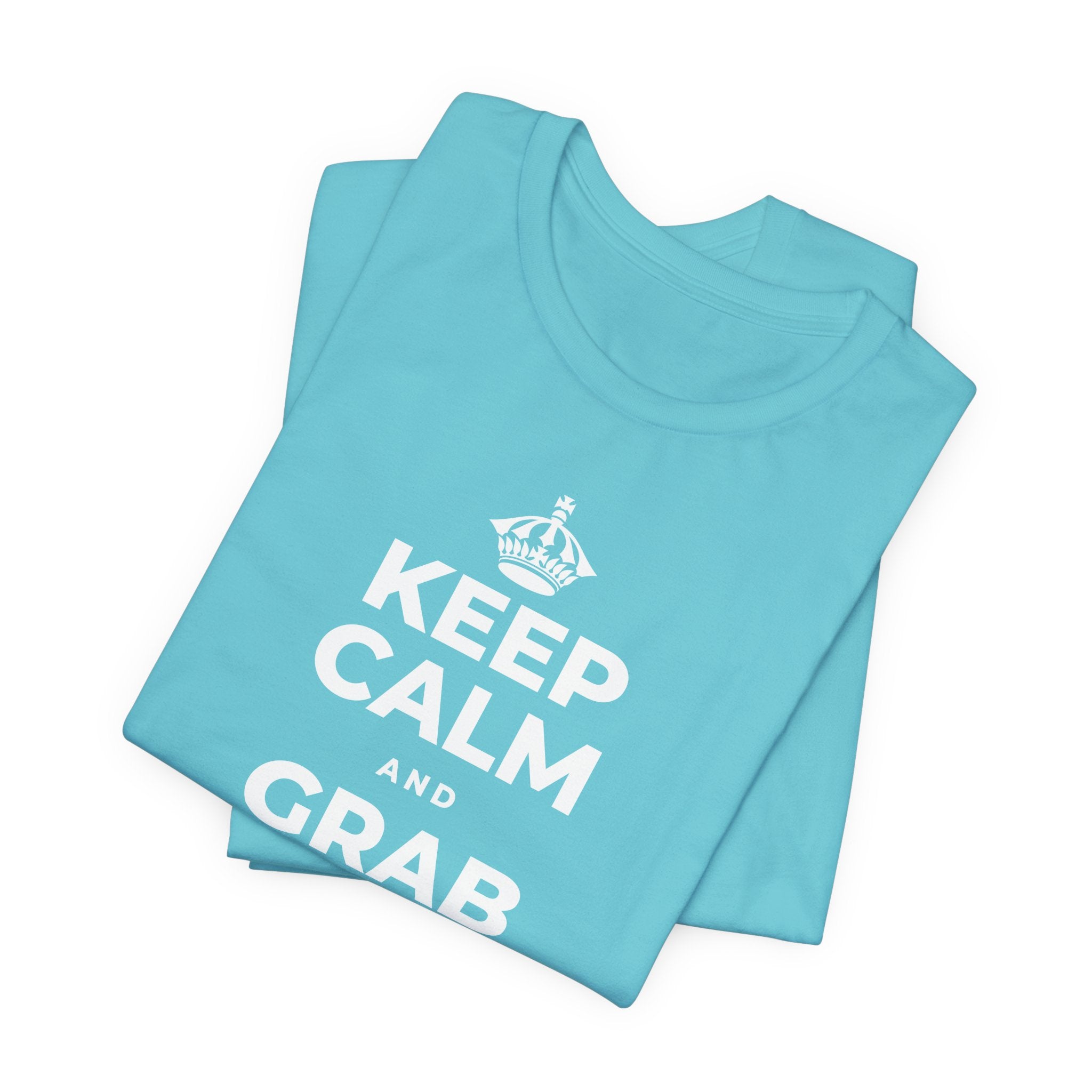 KEEP CALM AND GRAB A WARM DRINK T-Shirt (Soft Cream–Heather Mauve)