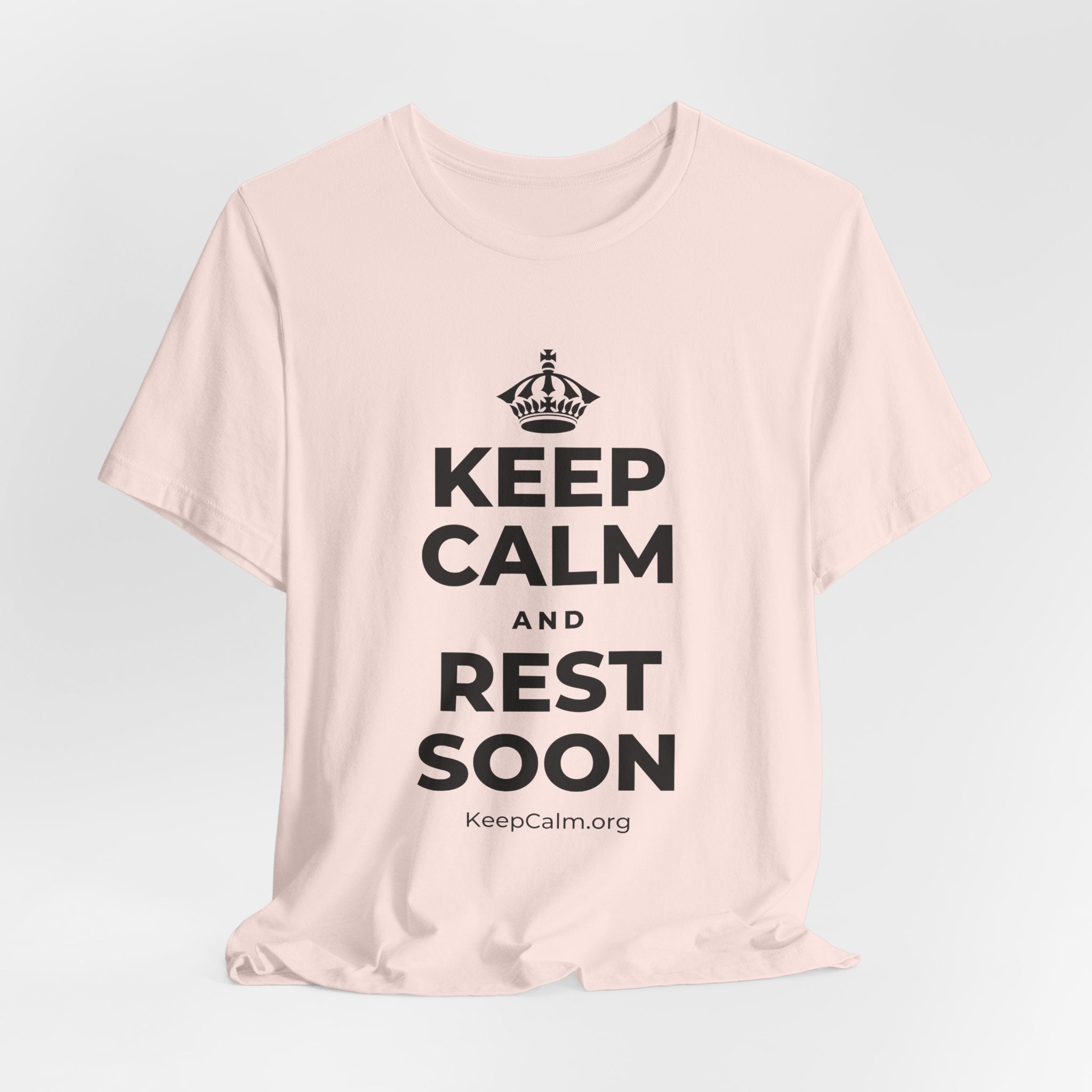 KEEP CALM AND REST SOON T-Shirt (Soft Cream–Heather Mauve)