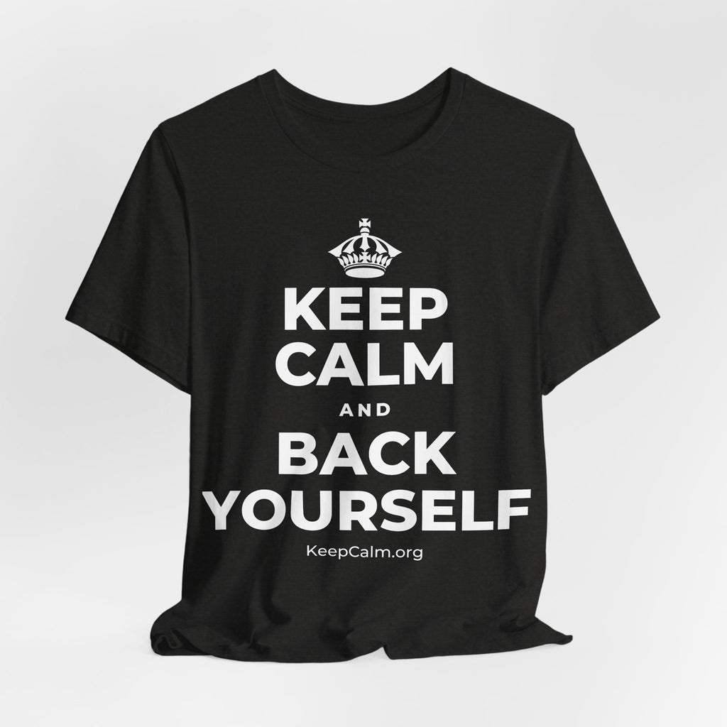 KEEP CALM AND BACK YOURSELF T-Shirt (Soft Cream–Heather Mauve)