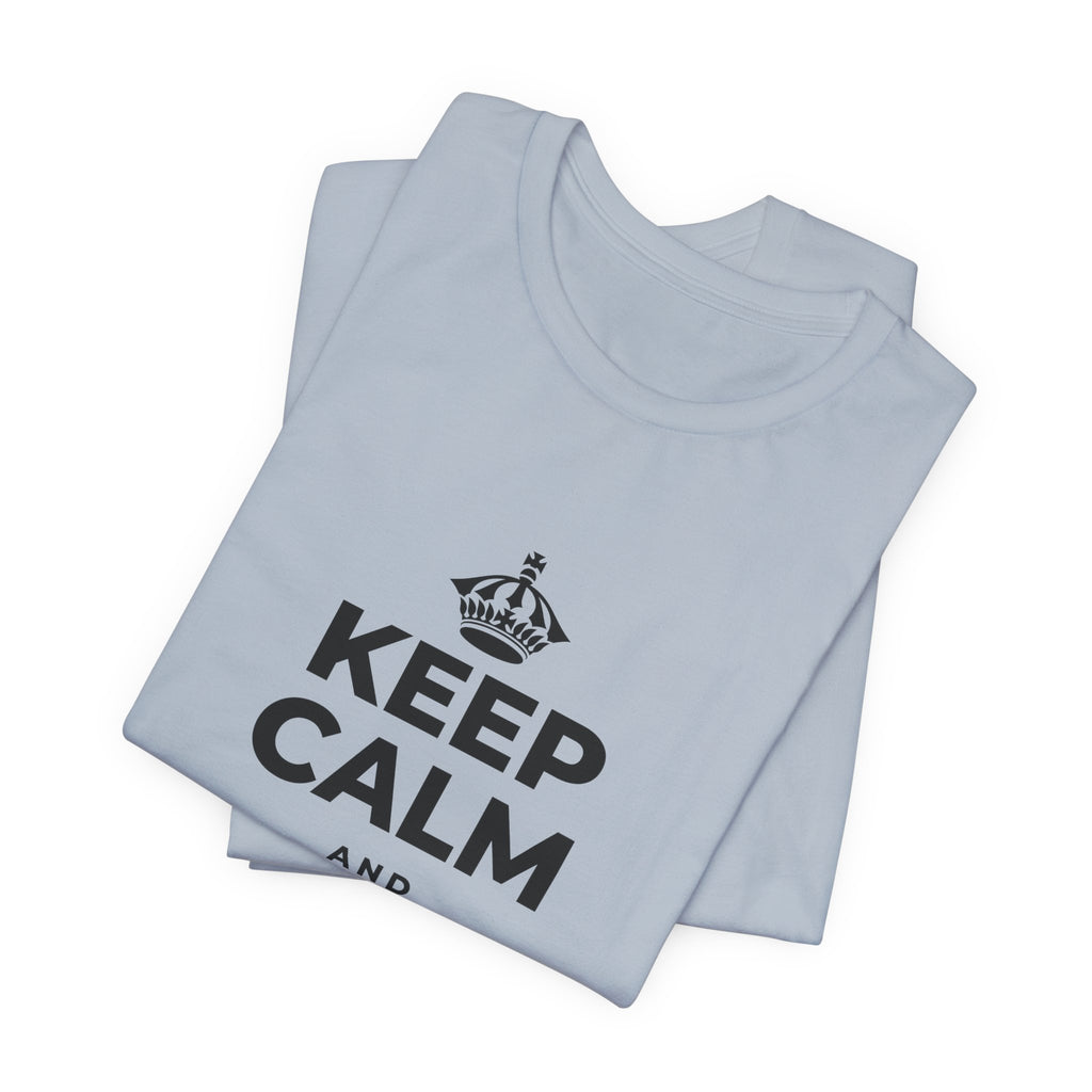KEEP CALM AND TAKE THE LEAP T-Shirt (White–Asphalt)