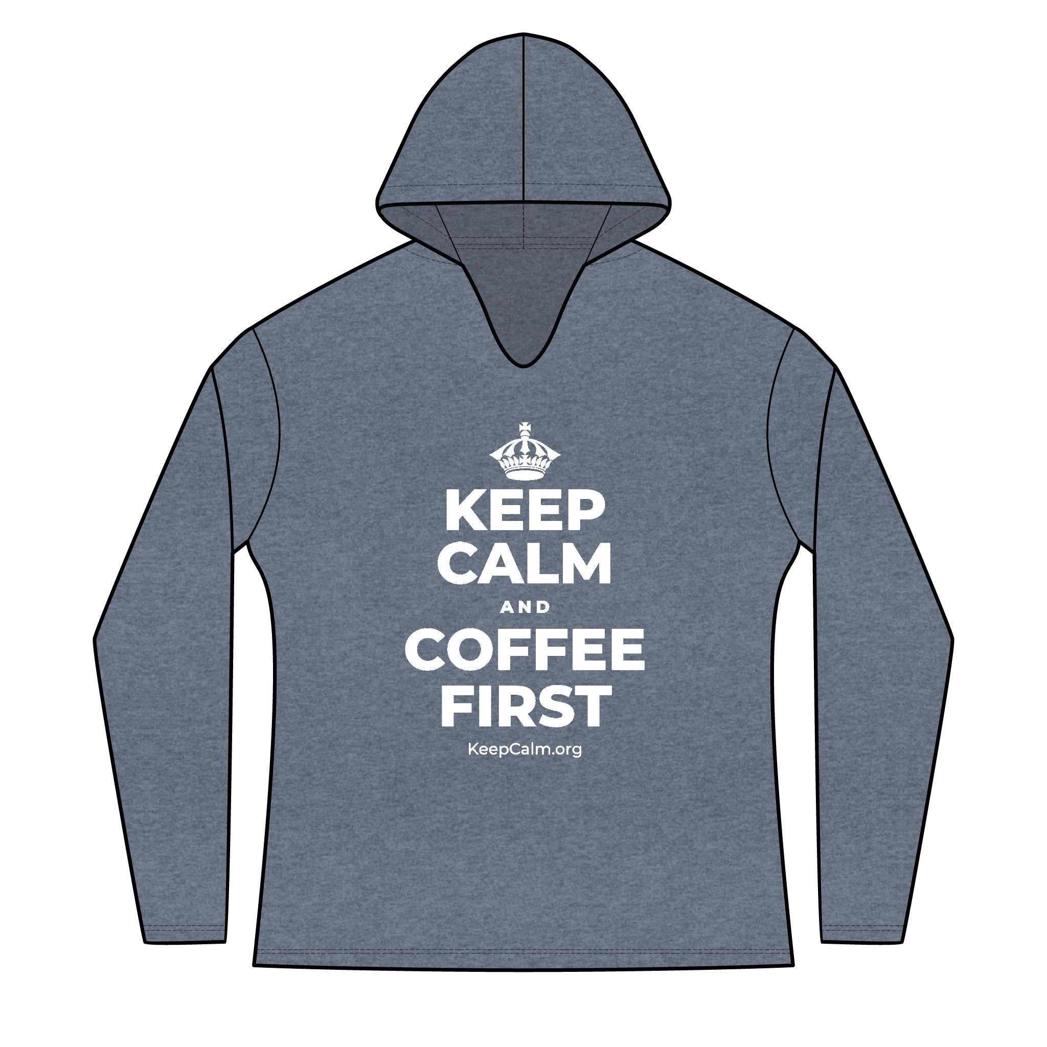 KEEP CALM AND COFFEE FIRST Women's Long Sleeve Hoodie