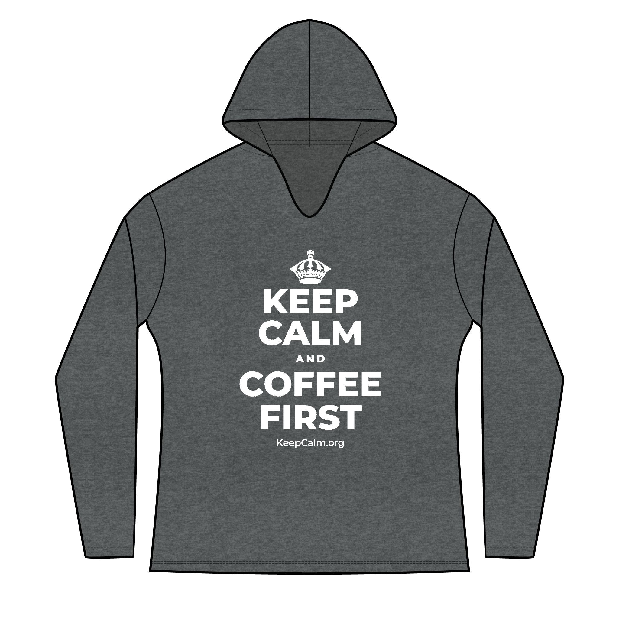 KEEP CALM AND COFFEE FIRST Women's Long Sleeve Hoodie