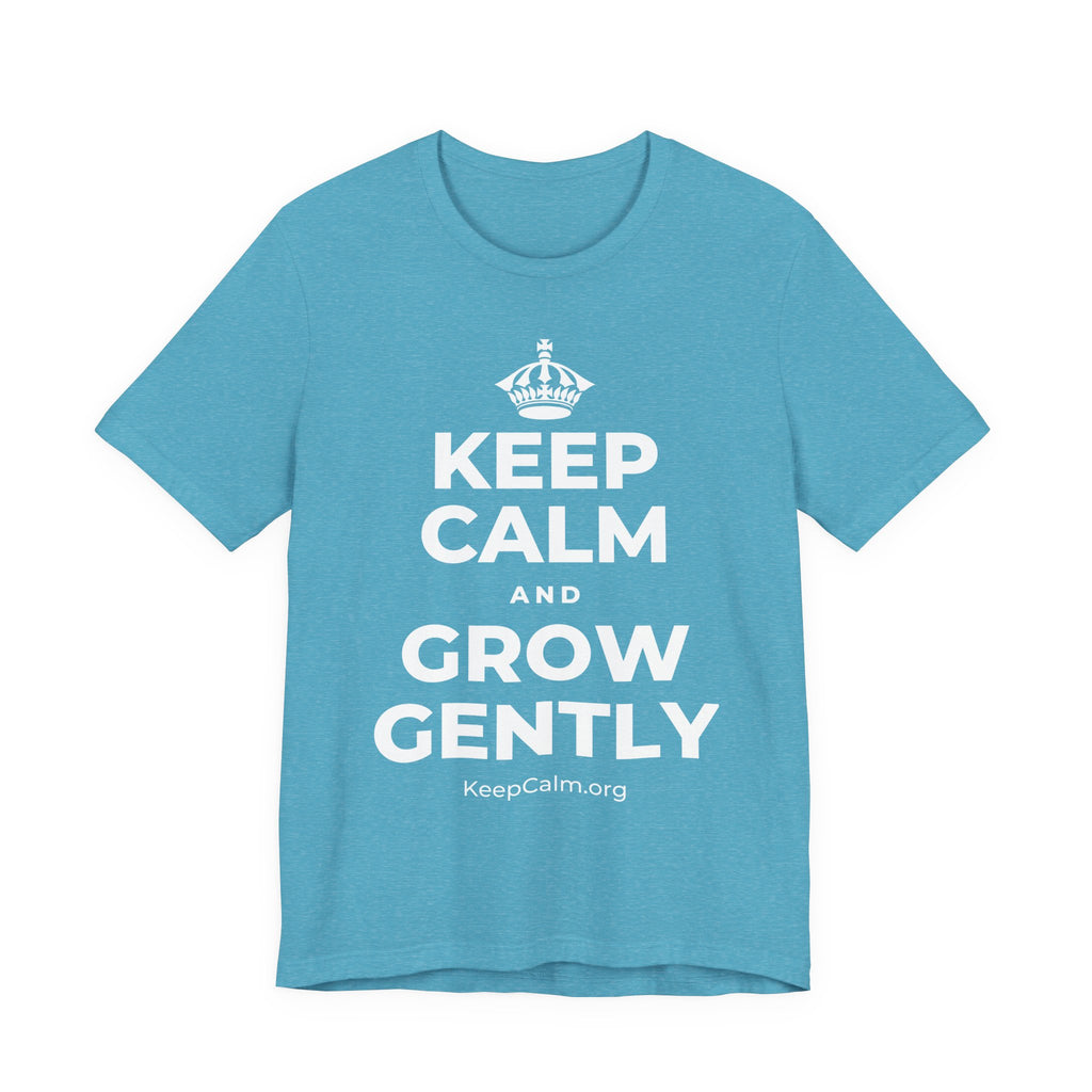 KEEP CALM AND GROW GENTLY T-Shirt (Soft Cream–Heather Mauve)