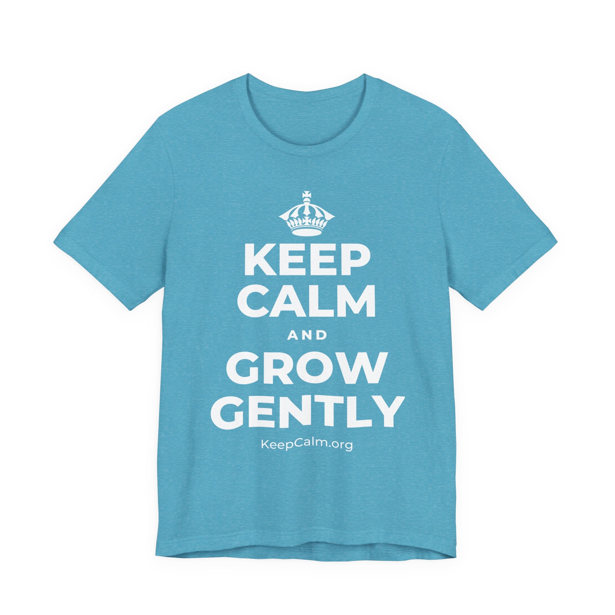 KEEP CALM AND GROW GENTLY T-Shirt (Soft Cream–Heather Mauve)