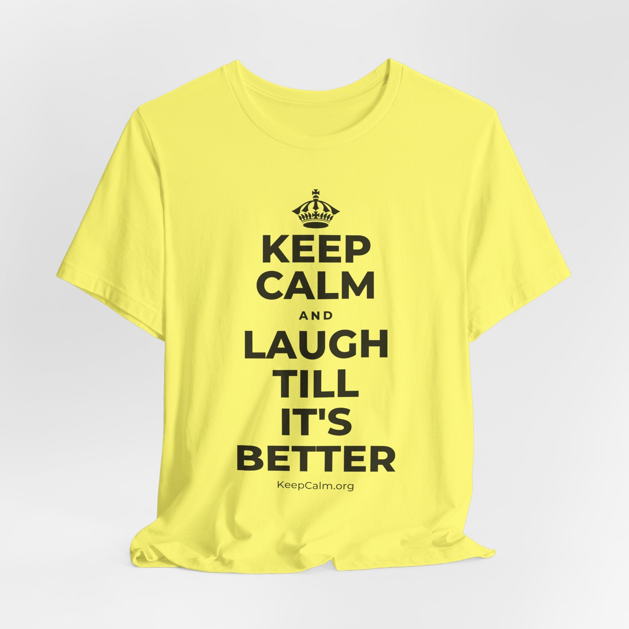 KEEP CALM AND LAUGH TILL IT'S BETTER T-Shirt (Soft Cream–Heather Mauve)