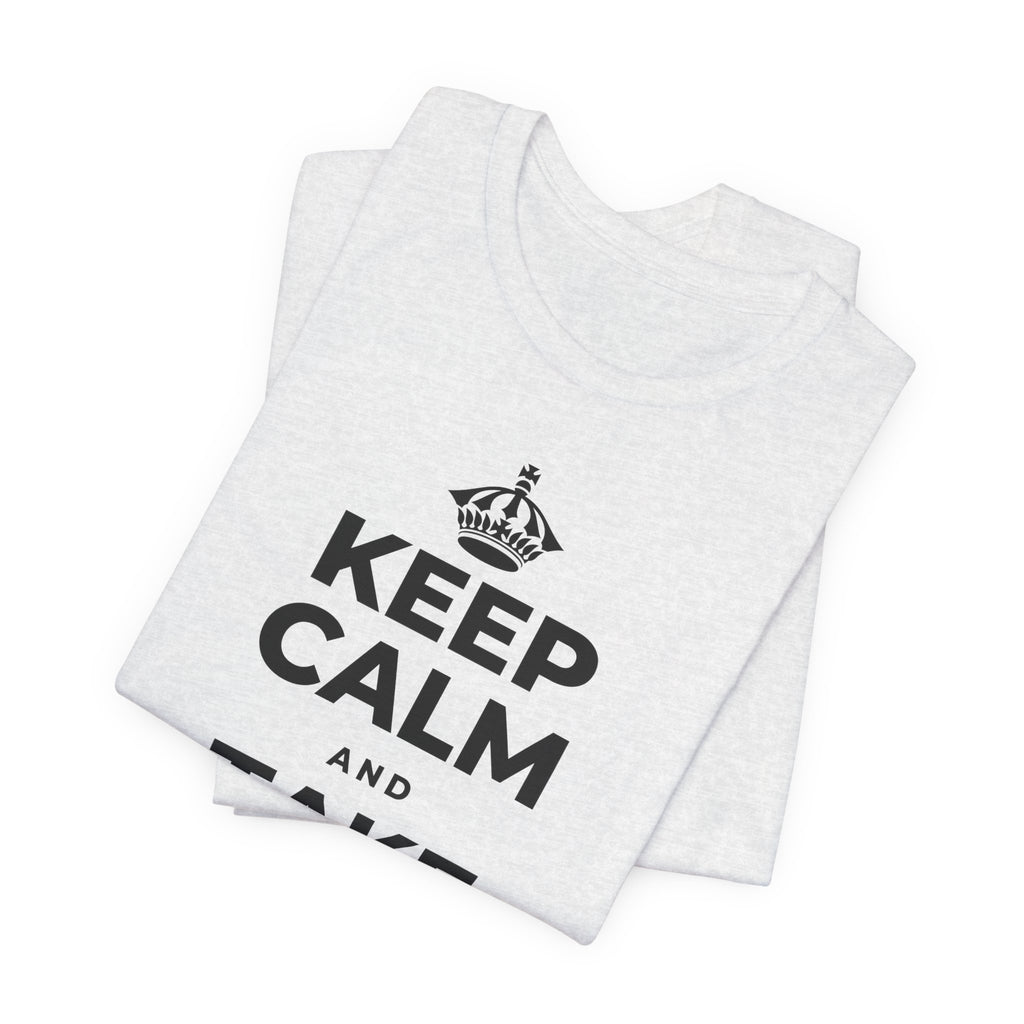 KEEP CALM AND TAKE A BOW T-Shirt (Soft Cream–Heather Mauve)