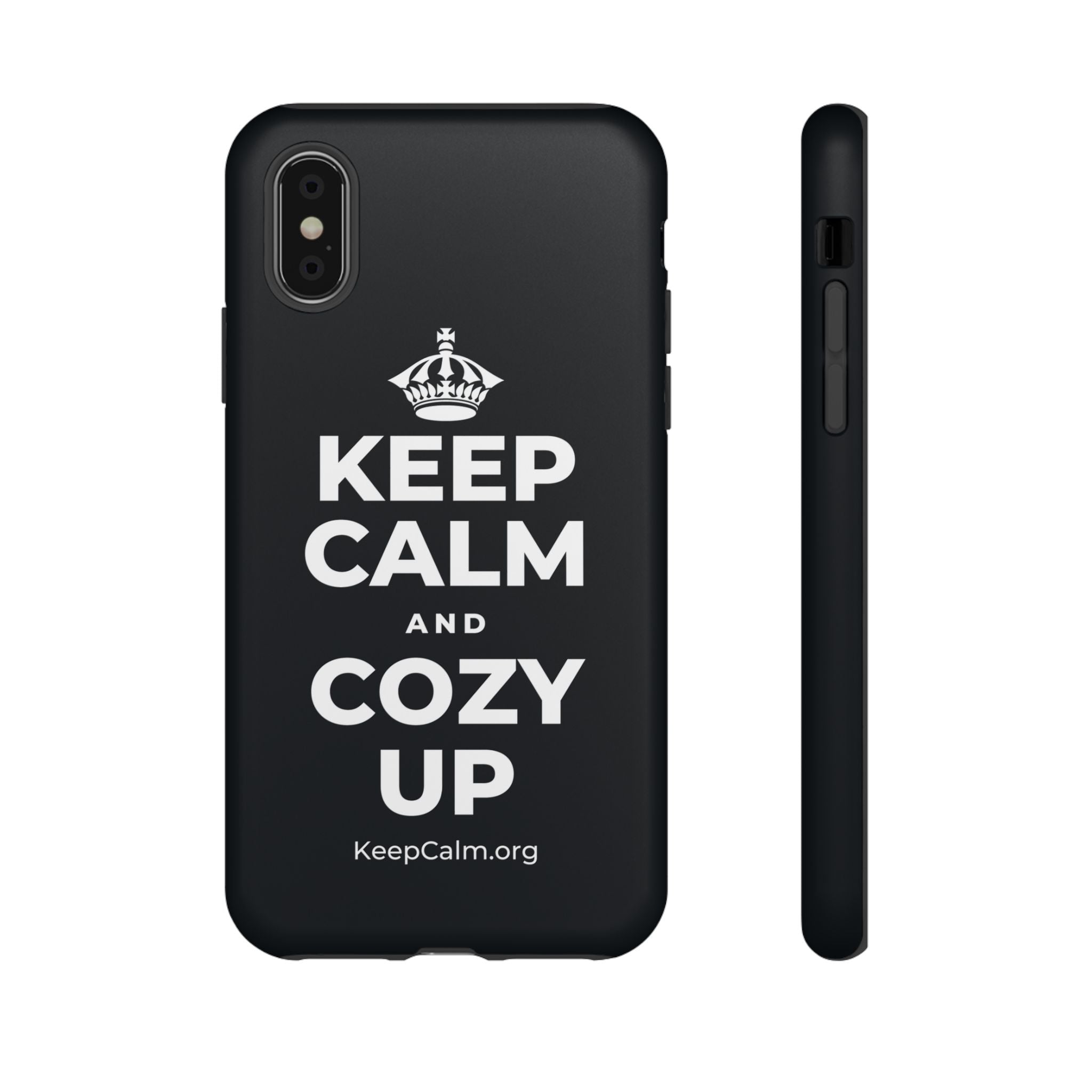 KEEP CALM AND COZY UP Phone Case (Dark)
