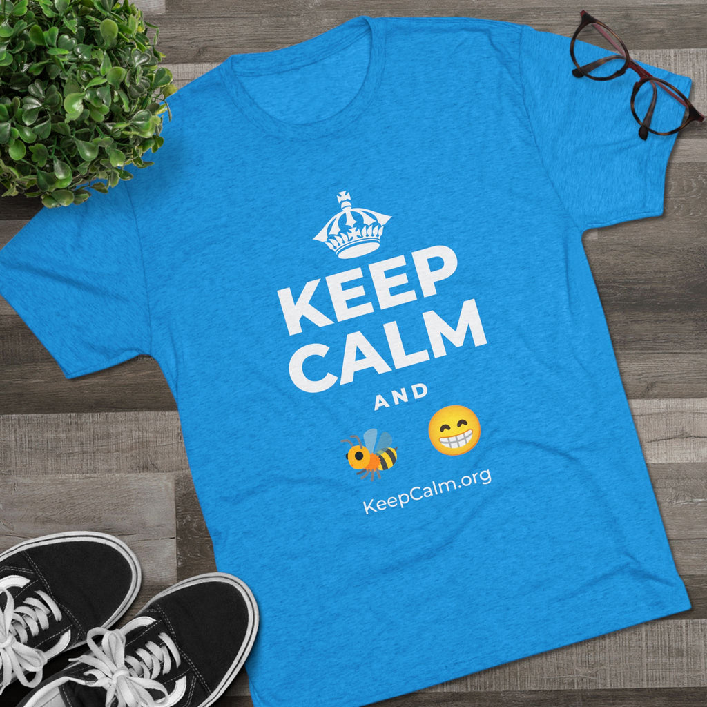 KEEP CALM AND BEE HAPPY Tri-Blend Tee