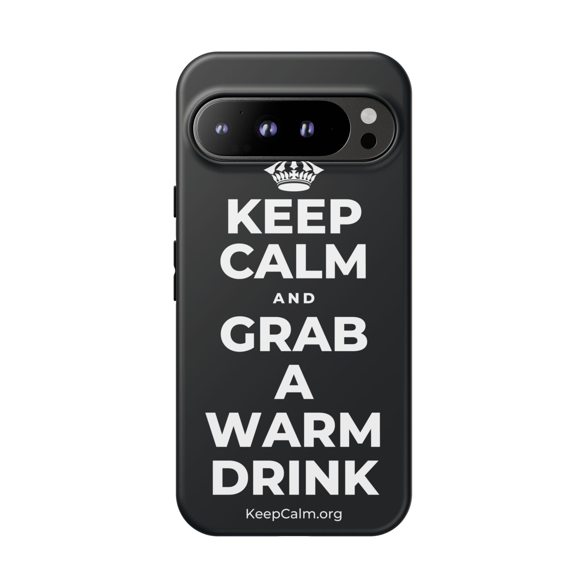 KEEP CALM AND GRAB A WARM DRINK Phone Case (Dark)