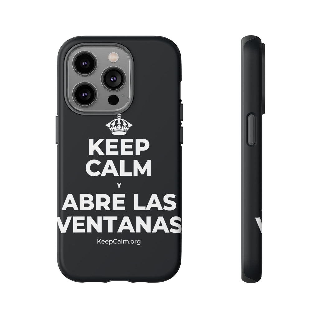 KEEP CALM Y ABRE LAS VENTANAS Phone Case (Dark)