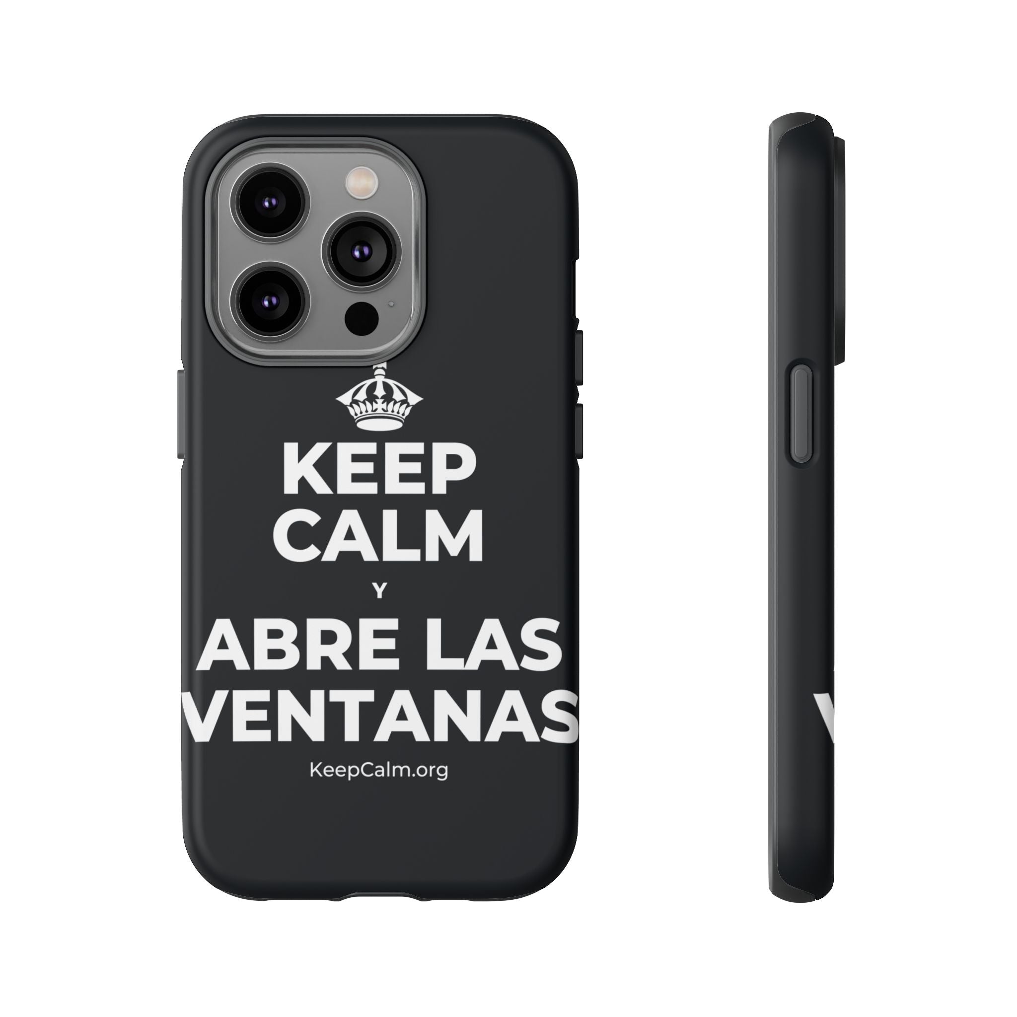 KEEP CALM Y ABRE LAS VENTANAS Phone Case (Dark)