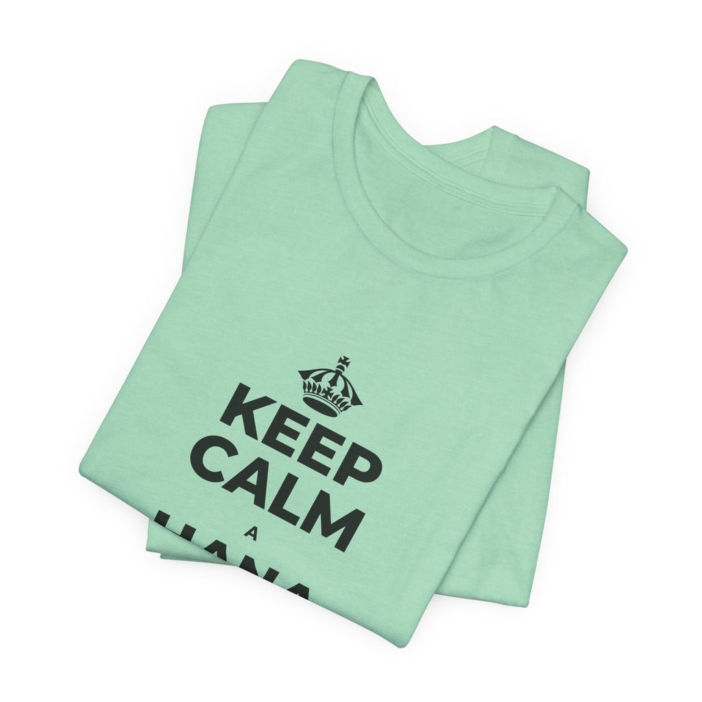 KEEP CALM A HANA MANAWA E PĀʻANI AI T-Shirt (Baby Blue–Silver)