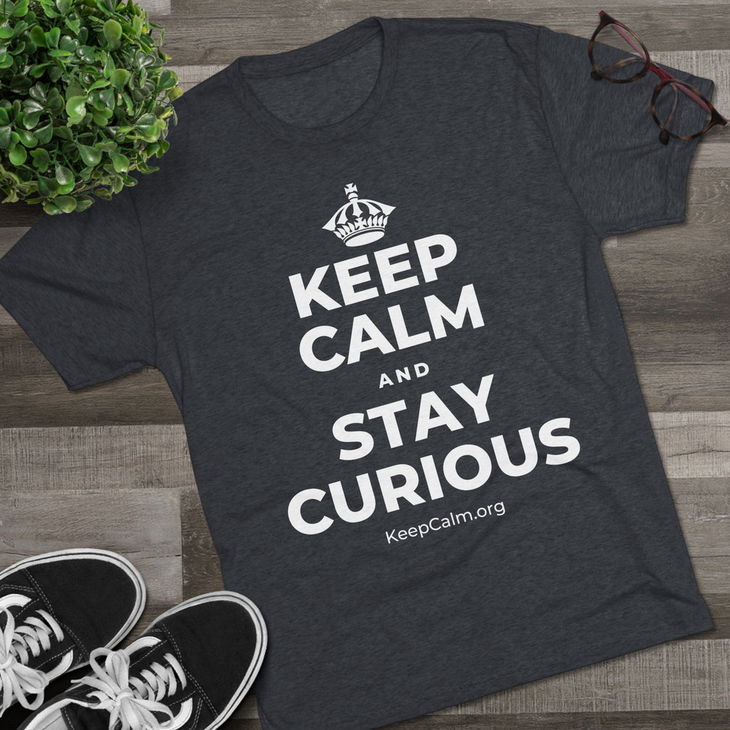 KEEP CALM AND STAY CURIOUS Tri-Blend Tee