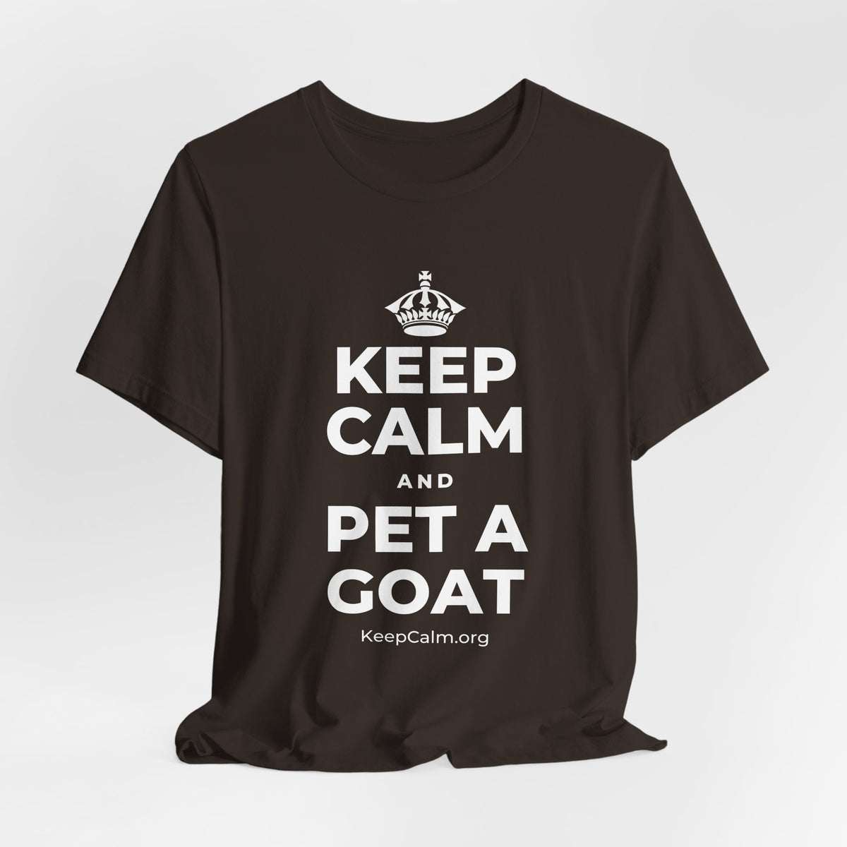 KEEP CALM AND PET A GOAT T-Shirt (Soft Cream–Heather Mauve)
