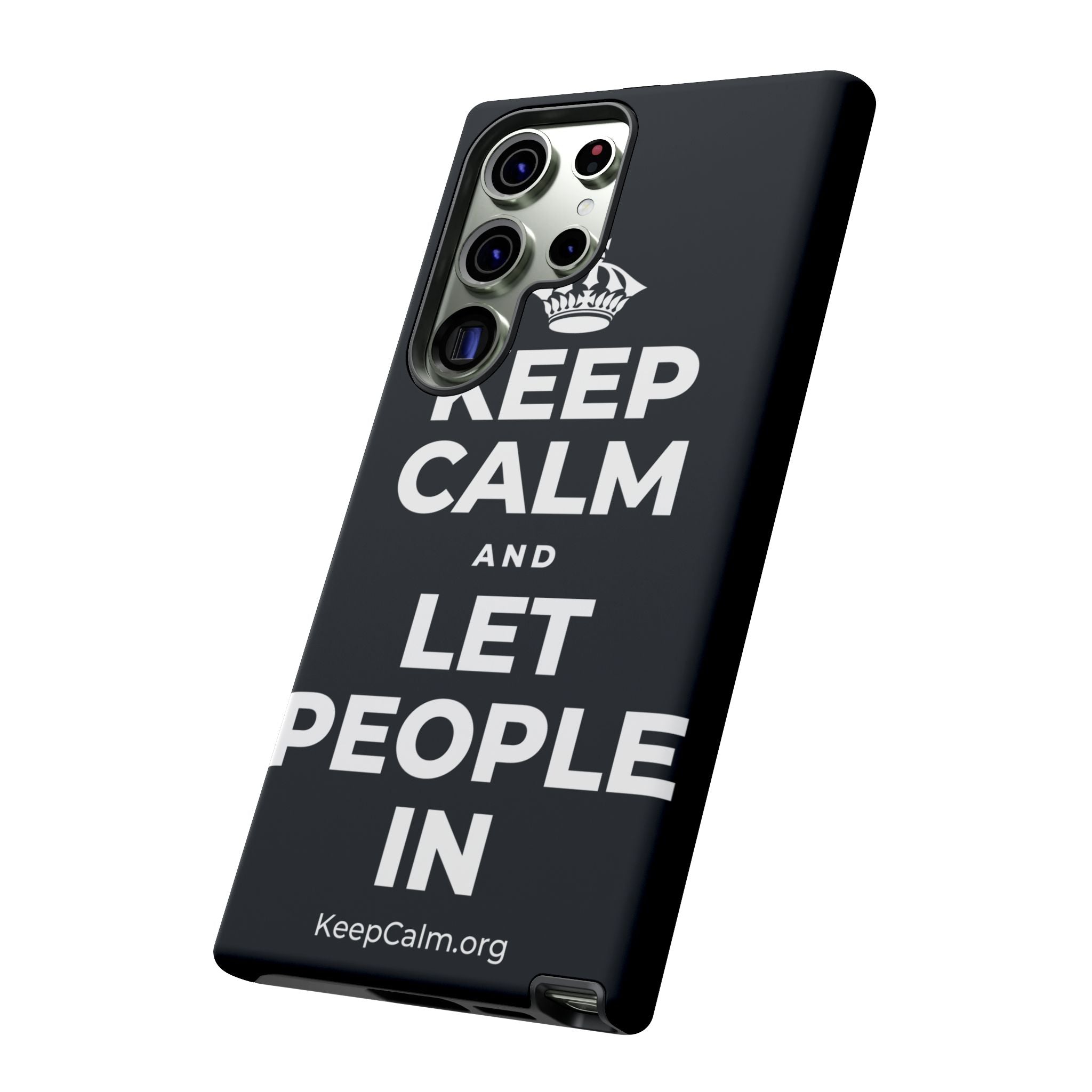 KEEP CALM AND LET PEOPLE IN Phone Case (Dark)
