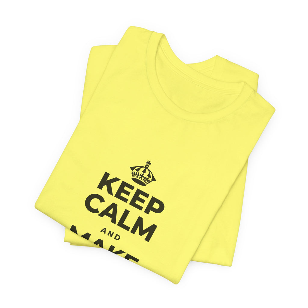 KEEP CALM AND MAKE SOMETHING TODAY T-Shirt (Soft Cream–Heather Mauve)