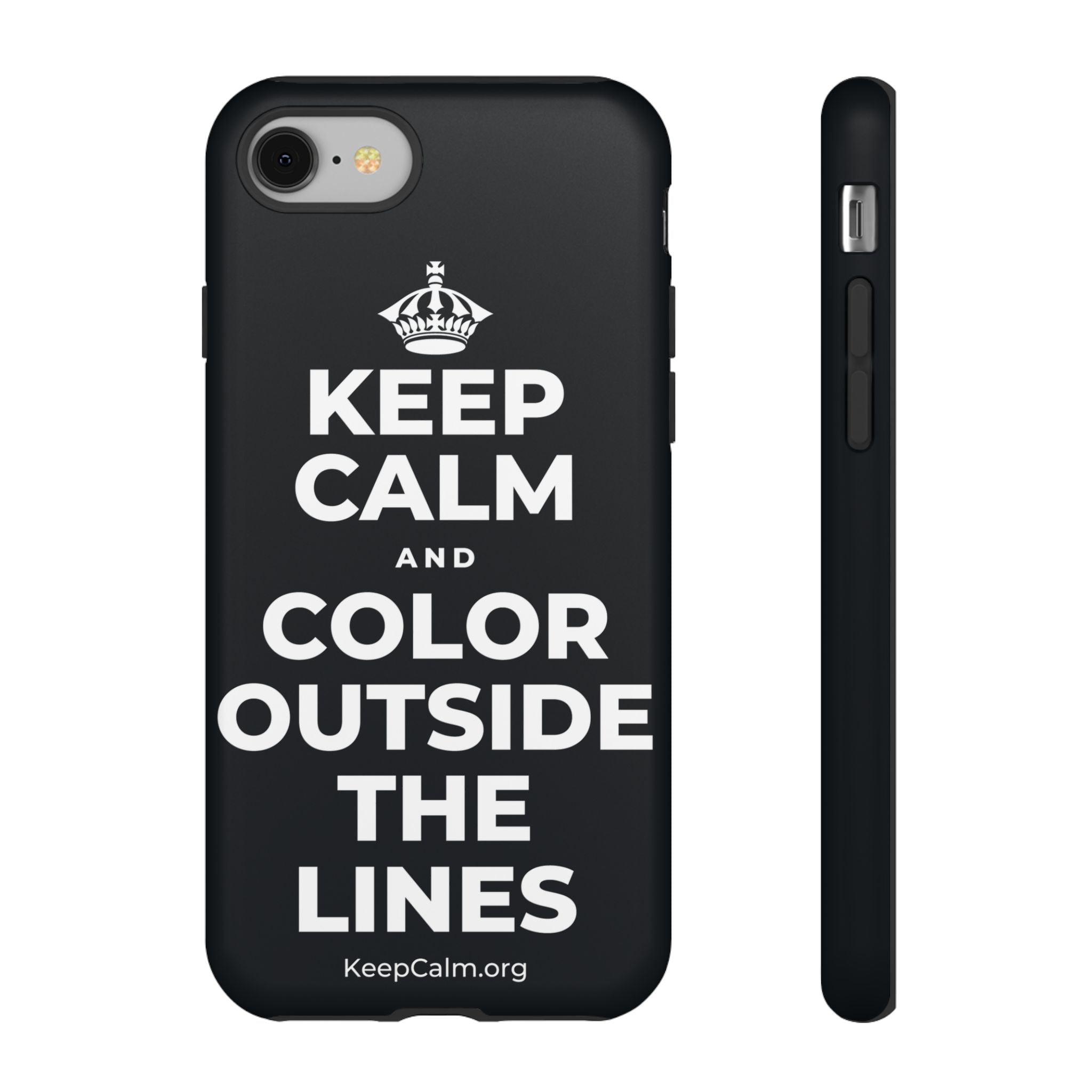 KEEP CALM AND COLOR OUTSIDE THE LINES Phone Case (Dark)