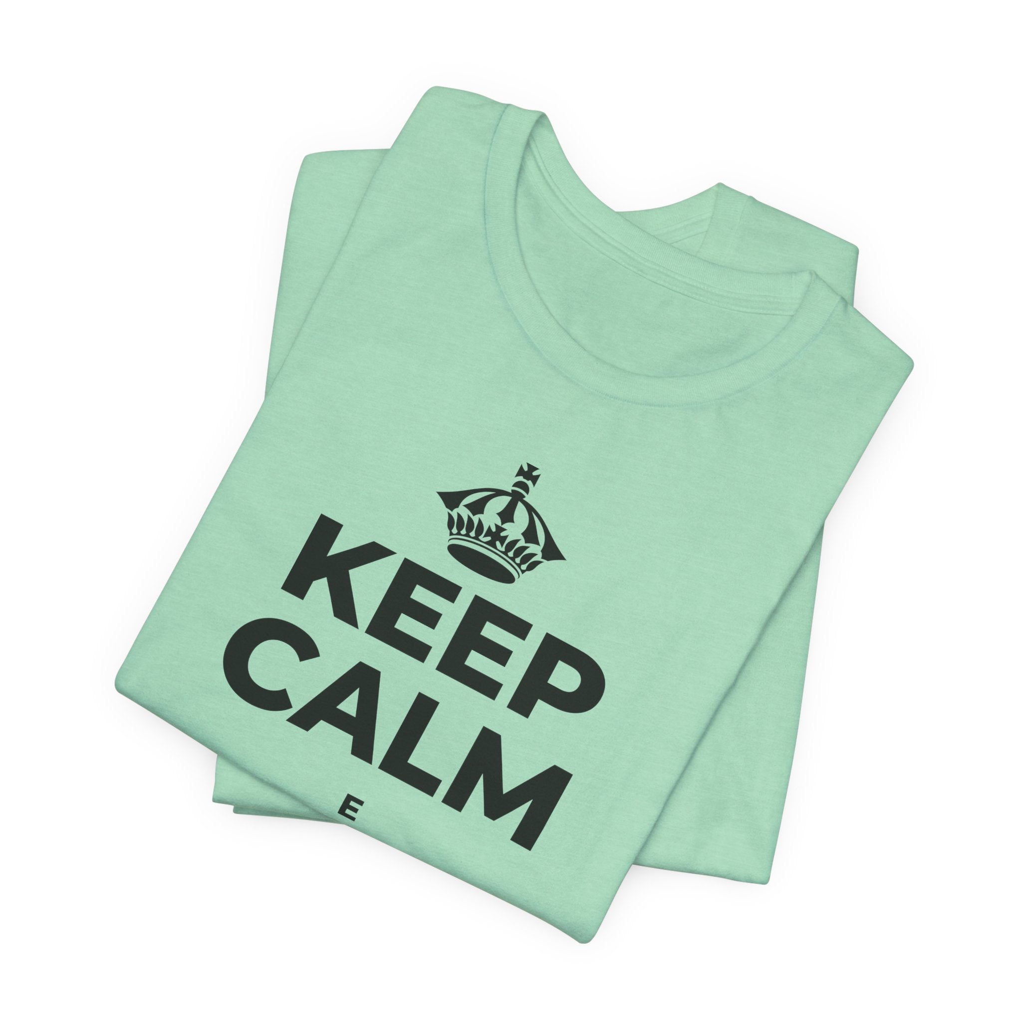 KEEP CALM E RESPIRACI SOPRA T-Shirt (Baby Blue–Silver)