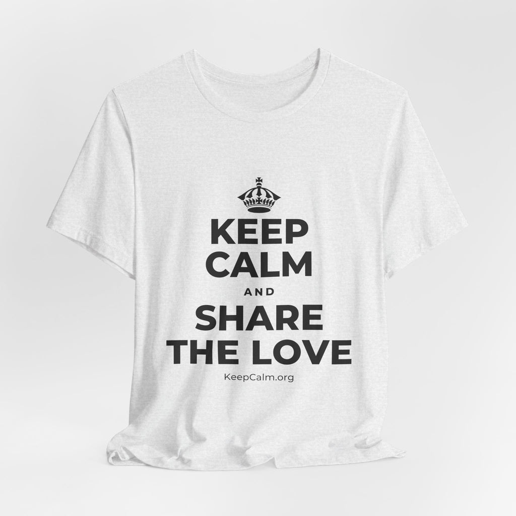 KEEP CALM AND SHARE THE LOVE T-Shirt (Soft Cream–Heather Mauve)