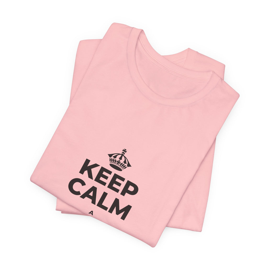KEEP CALM A HOʻOMAHA, A LAILA KŪ T-Shirt (White–Asphalt)