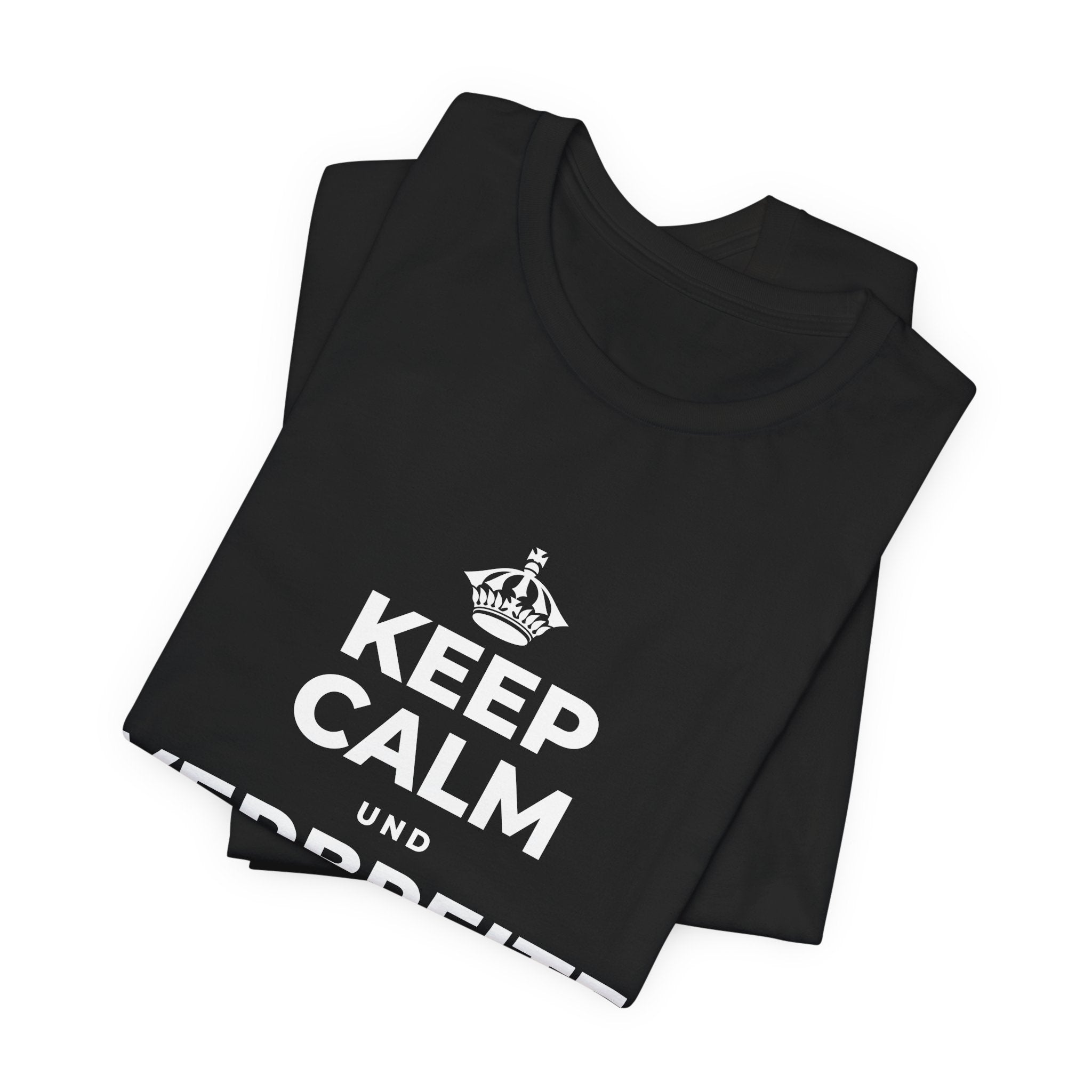 KEEP CALM UND VERBREITE DIE WÄRME T-Shirt (White–Asphalt)