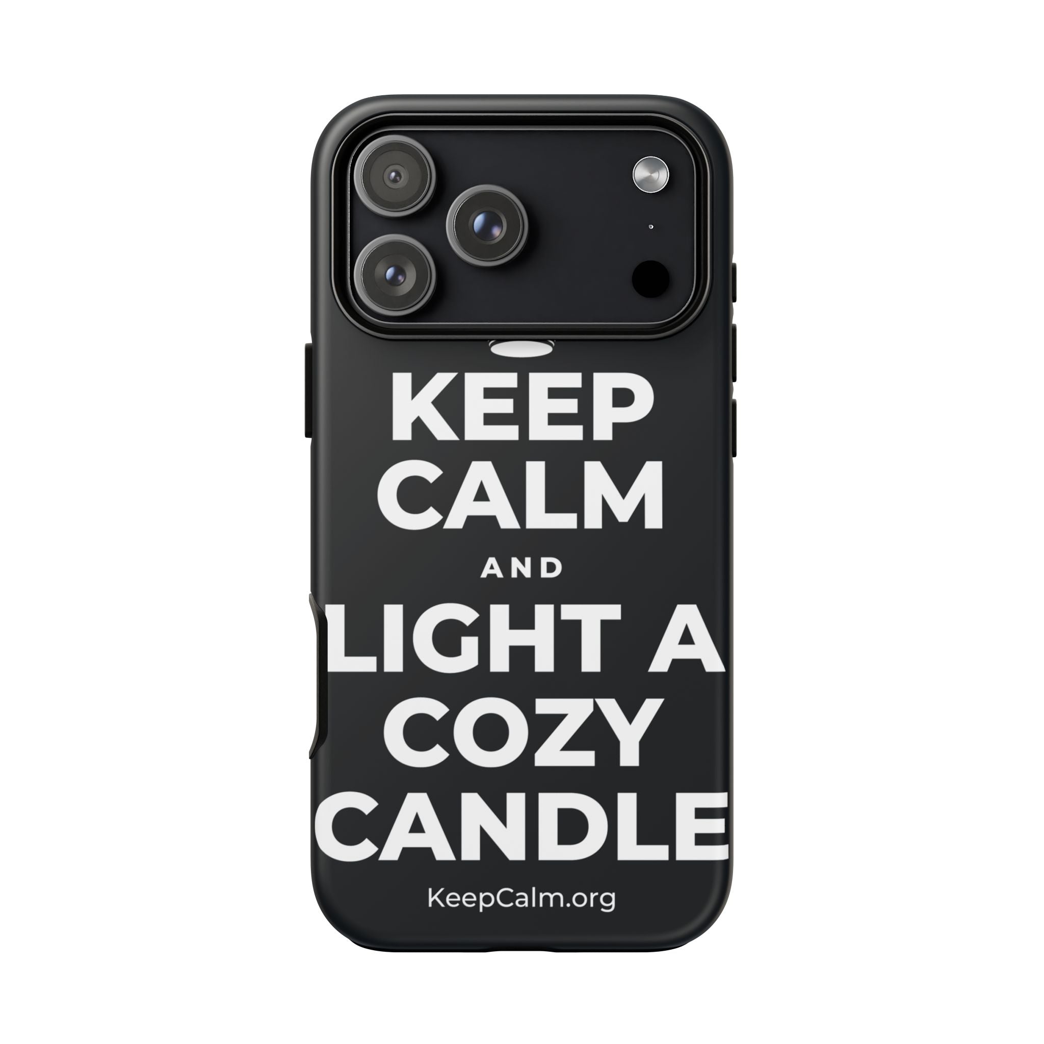 KEEP CALM AND LIGHT A COZY CANDLE Phone Case (Dark)