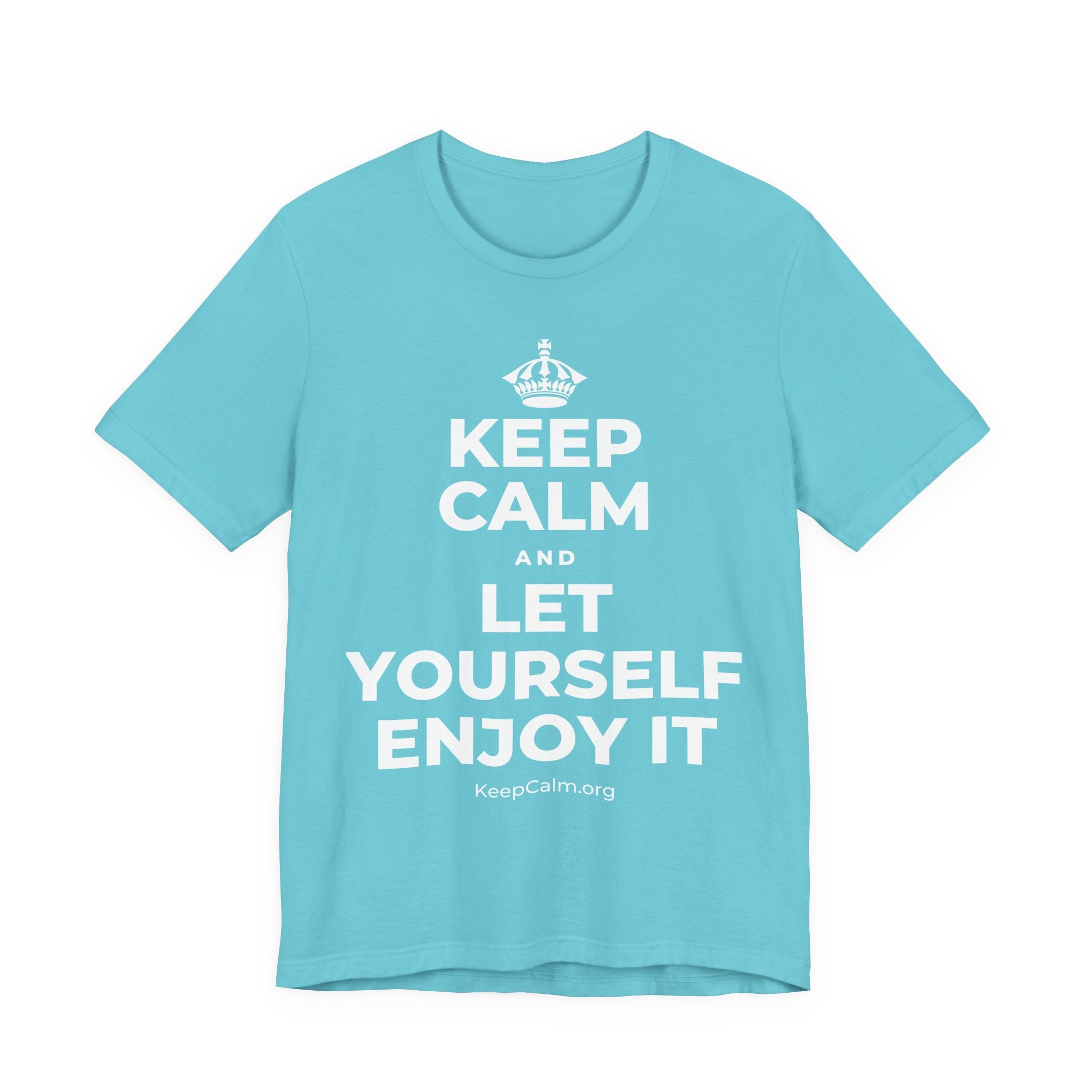 KEEP CALM AND LET YOURSELF ENJOY IT T-Shirt (Soft Cream–Heather Mauve)