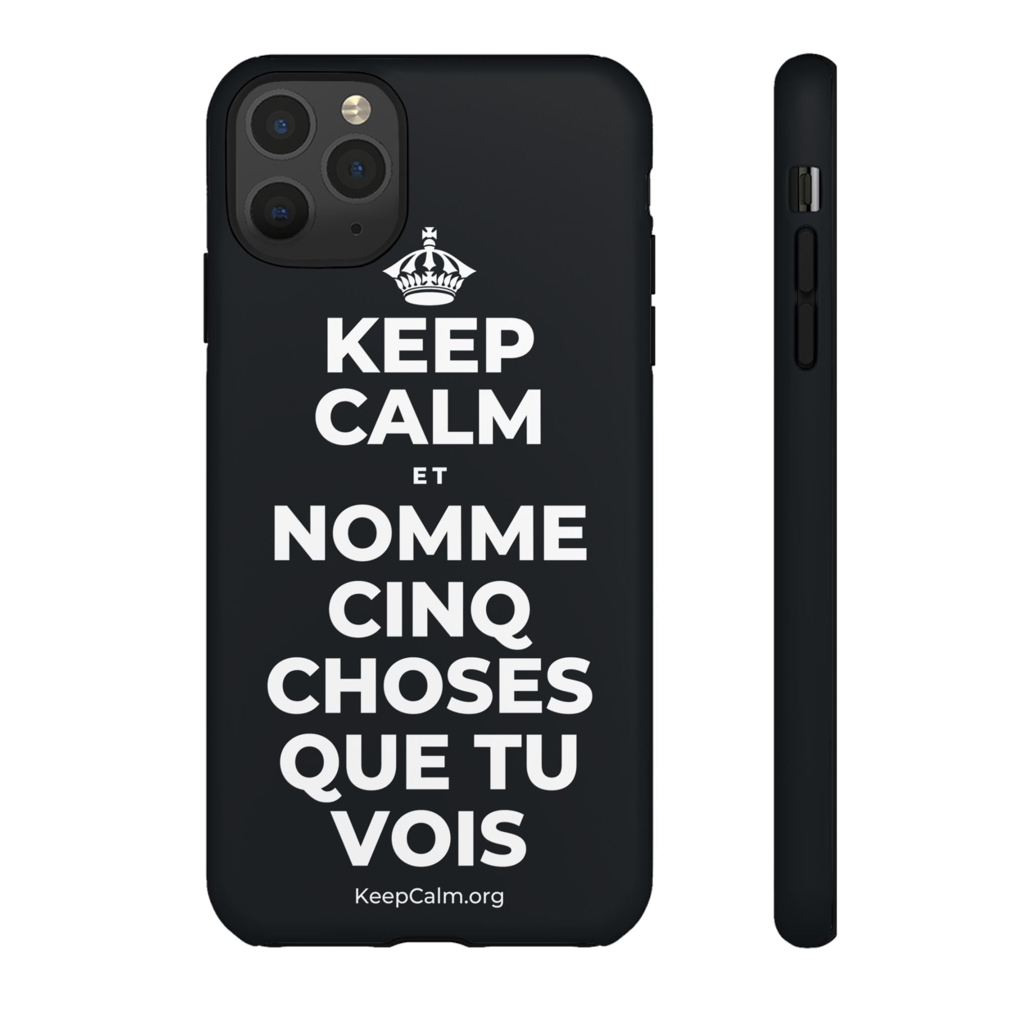 KEEP CALM ET NOMME CINQ CHOSES QUE TU VOIS Phone Case (Dark)