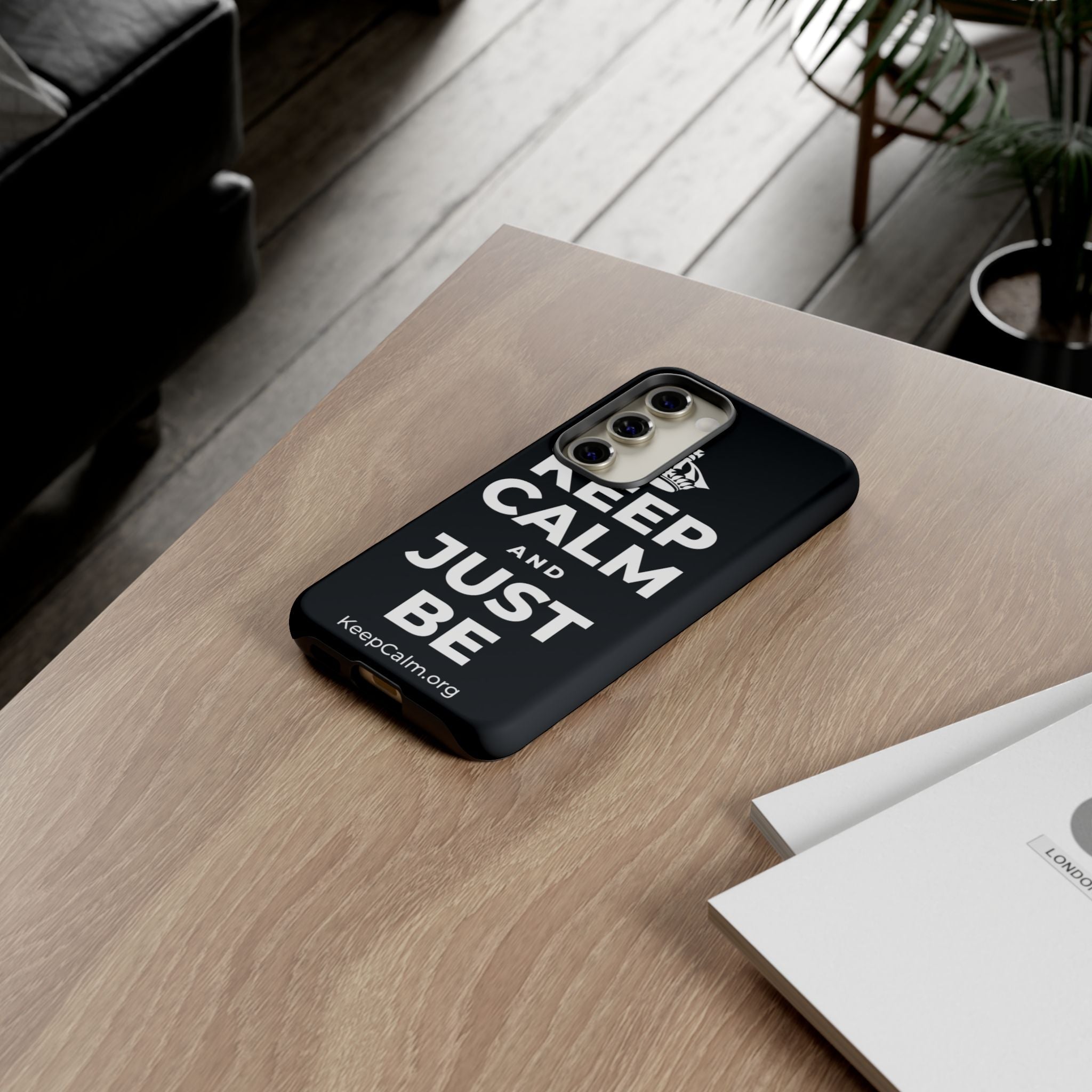 KEEP CALM AND JUST BE Phone Case (Dark)