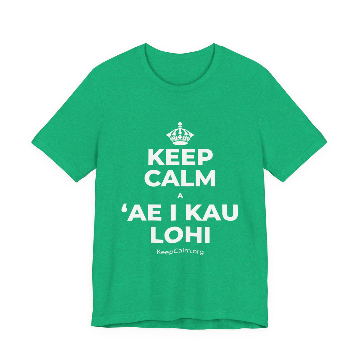 KEEP CALM A ʻAE I KAU LOHI T-Shirt (Baby Blue–Silver)