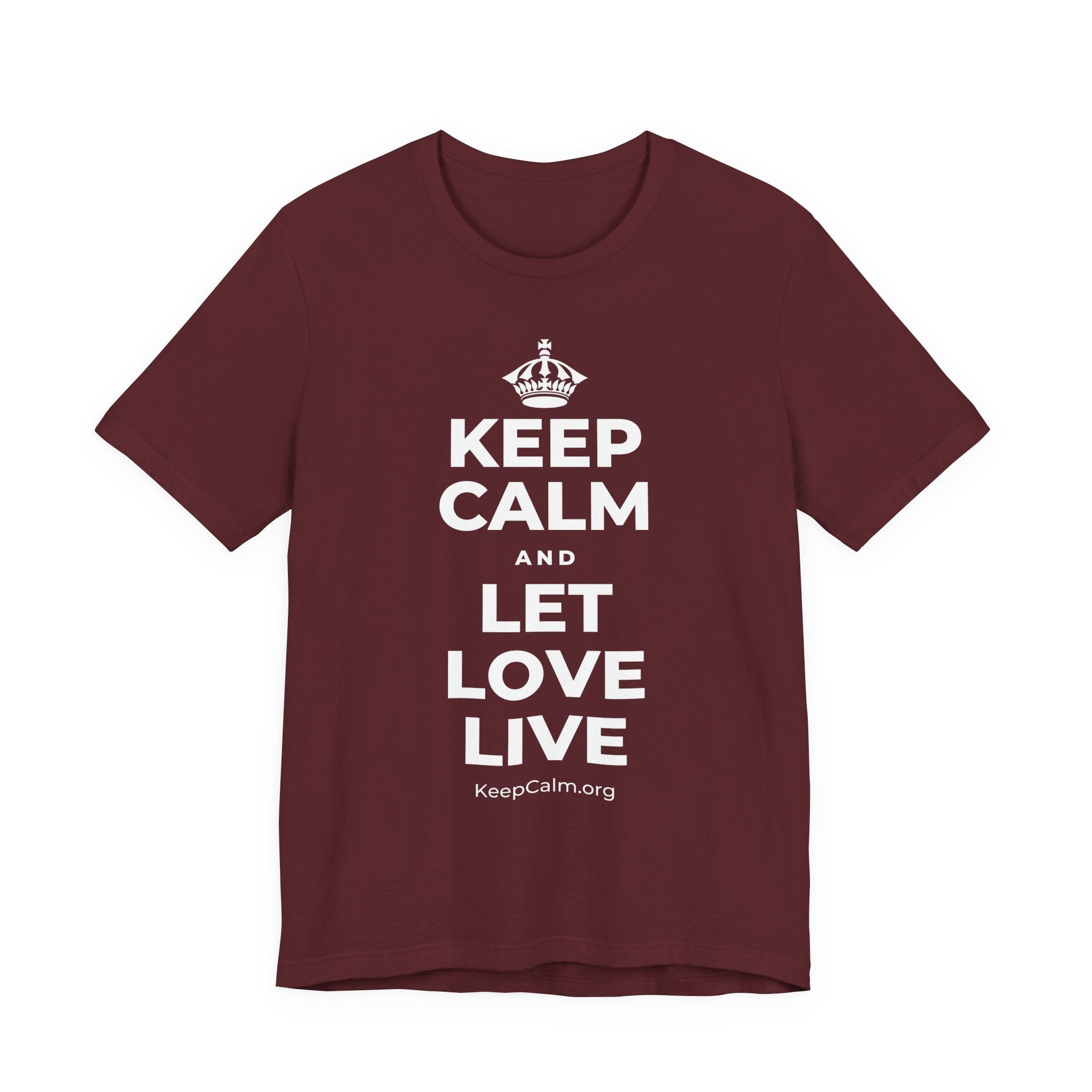 KEEP CALM AND LET LOVE LIVE T-Shirt (Baby Blue–Silver)