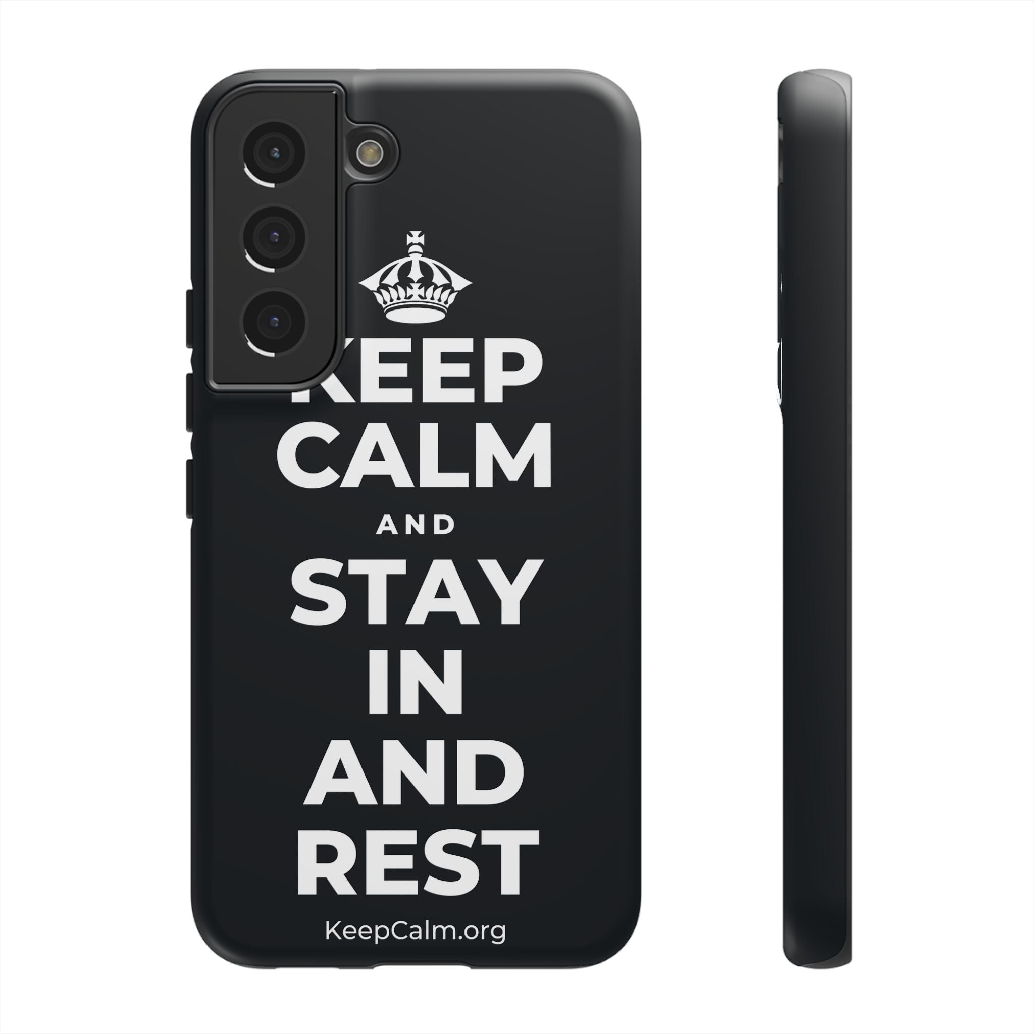 KEEP CALM AND STAY IN AND REST Phone Case (Dark)